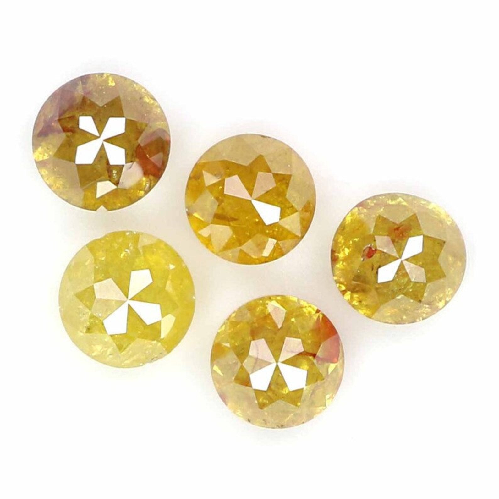 1.47 CT Natural Loose Round Shape Diamond Yellow Color Round Cut Diamond 3.50 MM Natural Diamond Yellow Color Round Rose Cut Diamond NQ655