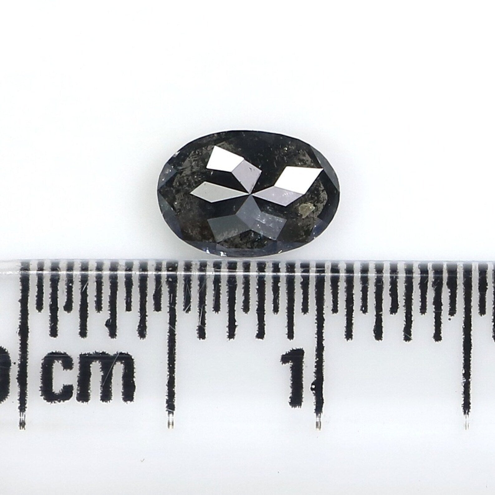 0.56 CT Natural Loose Oval Shape Diamond Salt And Pepper Oval Diamond 6.20 MM Natural Diamond Black Grey Color Oval Rose Cut Diamond NQ2445