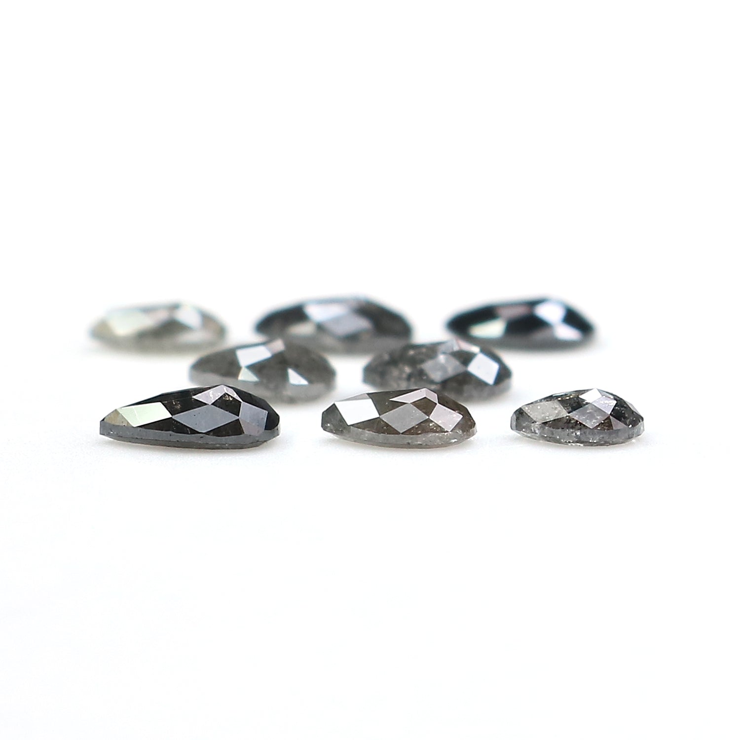 1.14 CT Natural Loose Pear Shape Diamond Salt And Pepper Pear Cut Diamond 3.60 MM Natural Black Grey Diamond Pear Rose Cut Diamond LQ2916