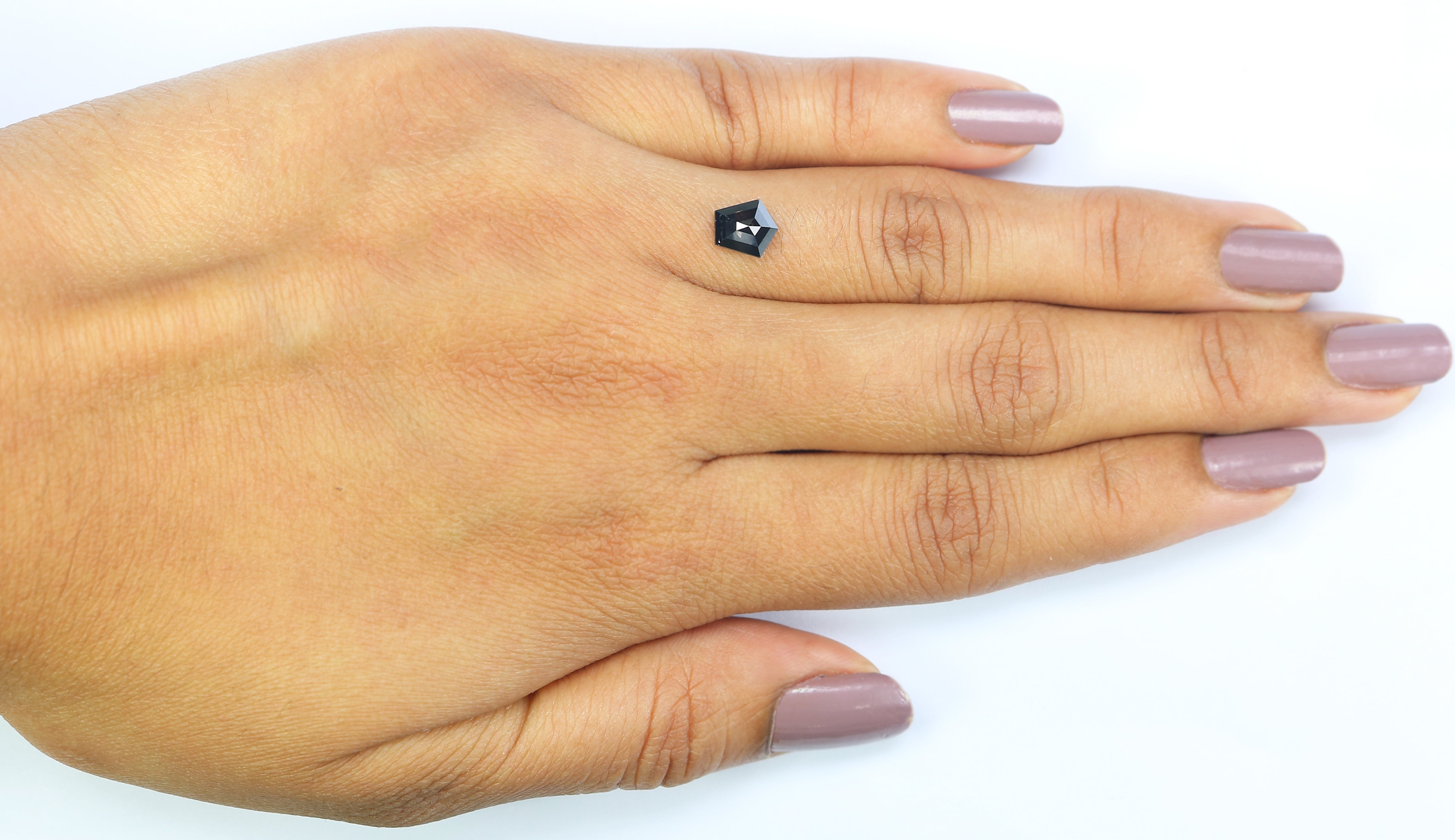 0.79 CT Natural Loose Pentagon Shape Diamond Black Color Pentagon Diamond 6.50 MM Natural Loose Black Color Pentagon Rose Cut Diamond LQ9788