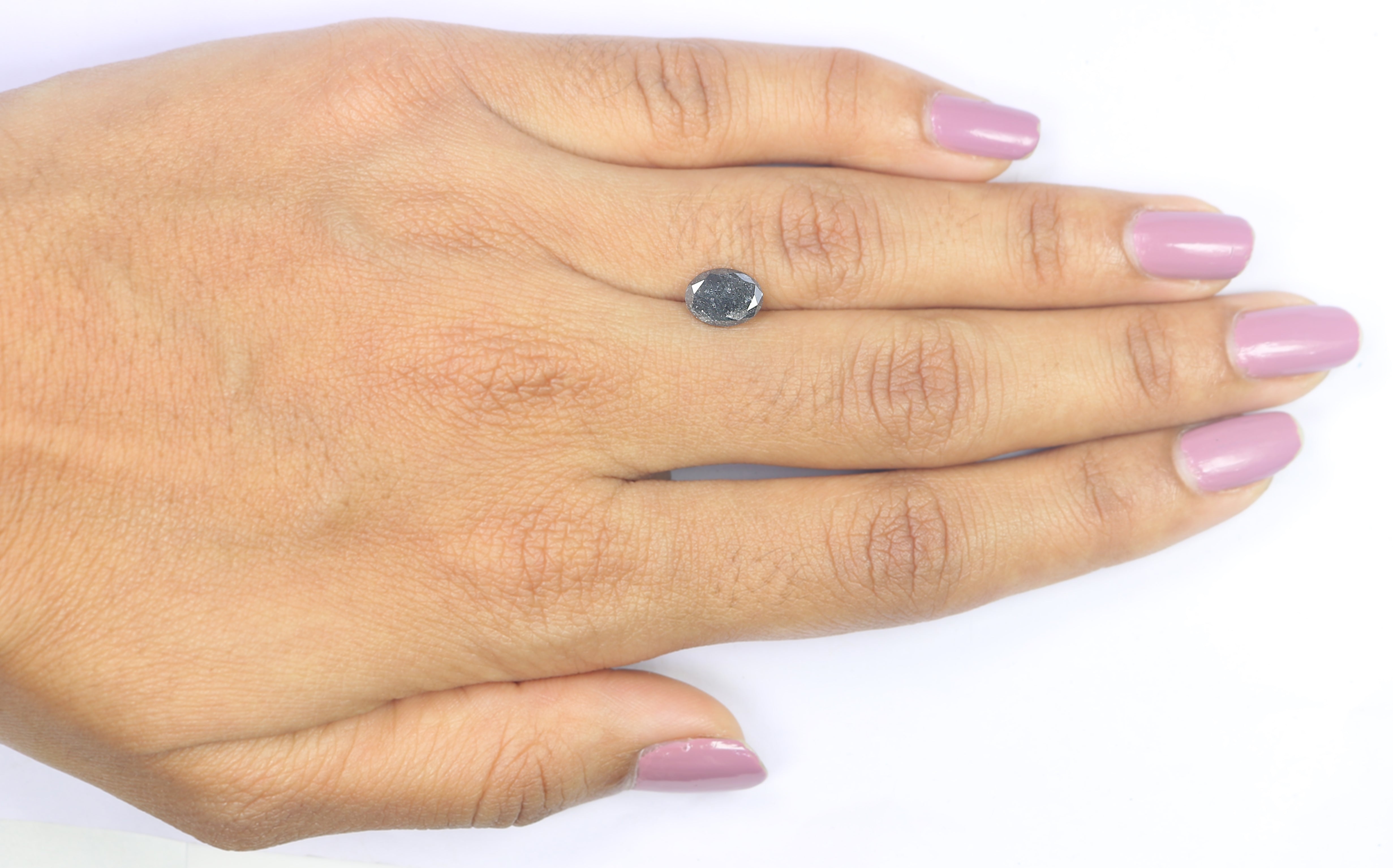 1.46 Ct Natural Loose Oval Shape Diamond Salt And Pepper Oval Diamond 8.30 MM Natural Black Grey Diamond Oval Brilliant Cut Diamond LQ1129