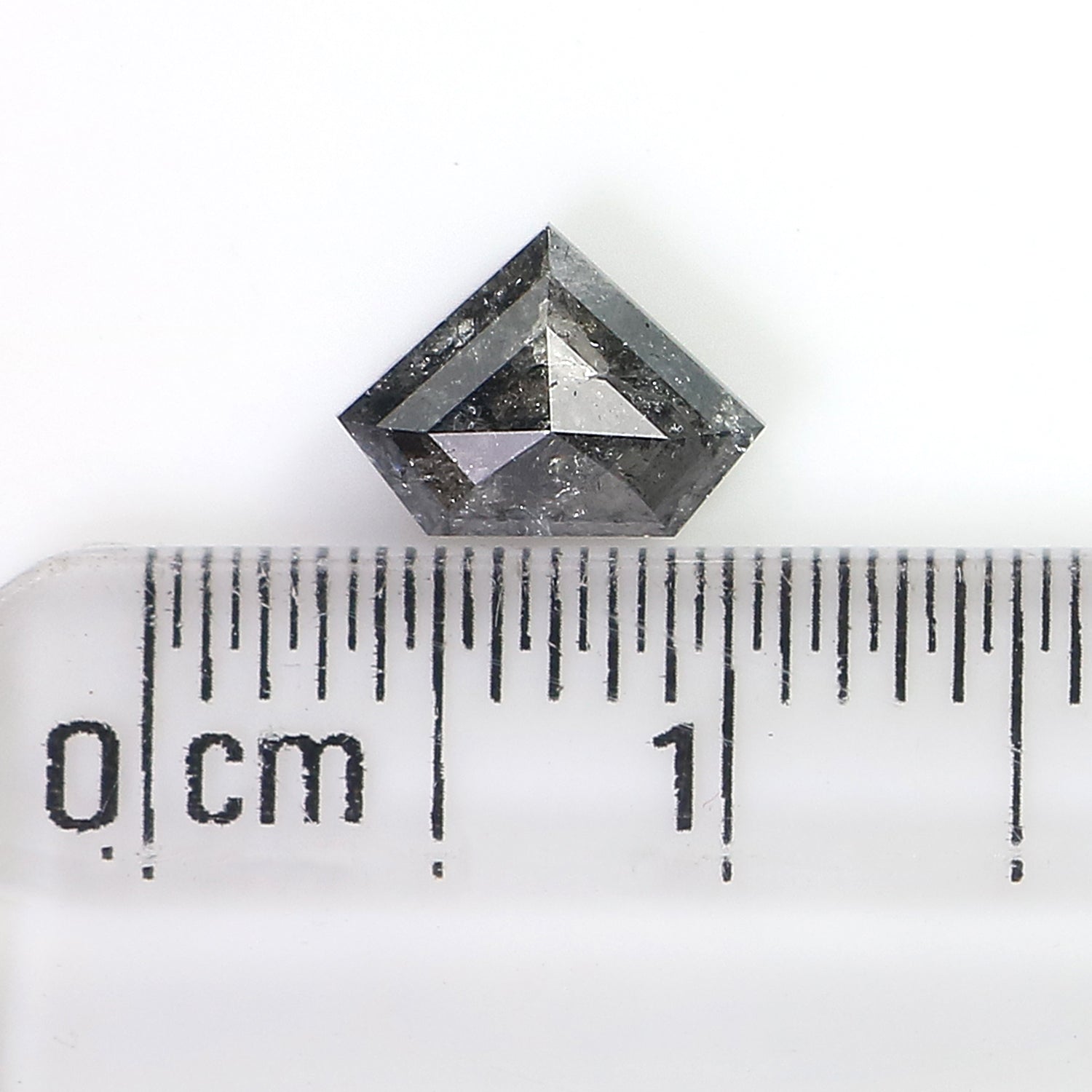 0.78 Ct Natural Loose Shield Shape Diamond Salt And Pepper Shield Diamond 5.40 MM Natural Black Gray Diamond Shield Rose Cut Diamond QK2266