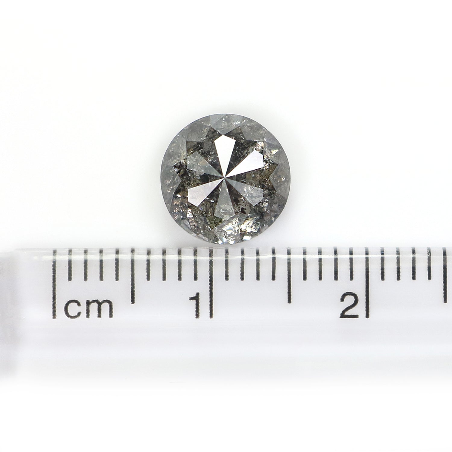 2.77 Ct Natural Loose Round Rose Cut Diamond Black Gray Color Round Diamond 8.40 MM Natural Loose Salt and Pepper Rose Cut Diamond QL9731