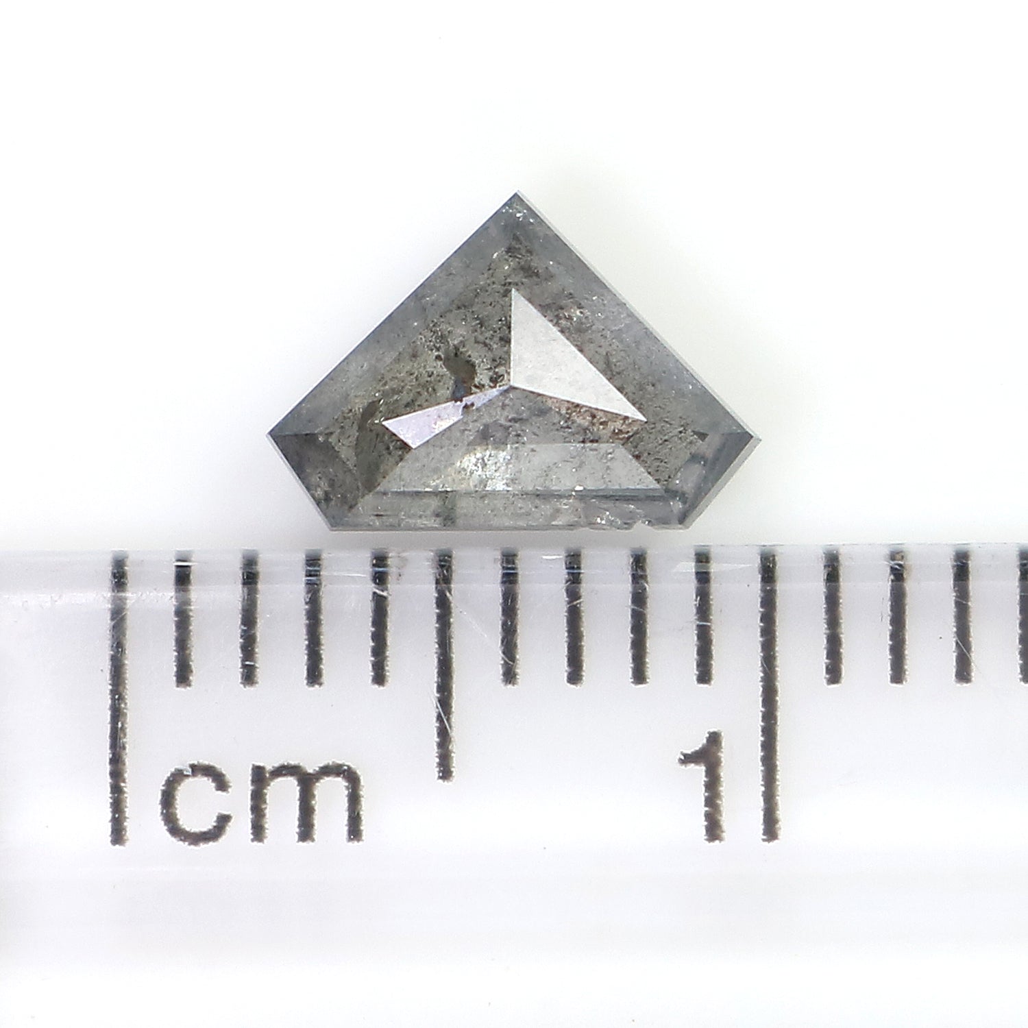 0.77 Ct Natural Loose Shield Shape Diamond Salt And Pepper Shield Cut Diamond 5.25 MM Black Gray Color Shield Shape Rose Cut Diamond QL441