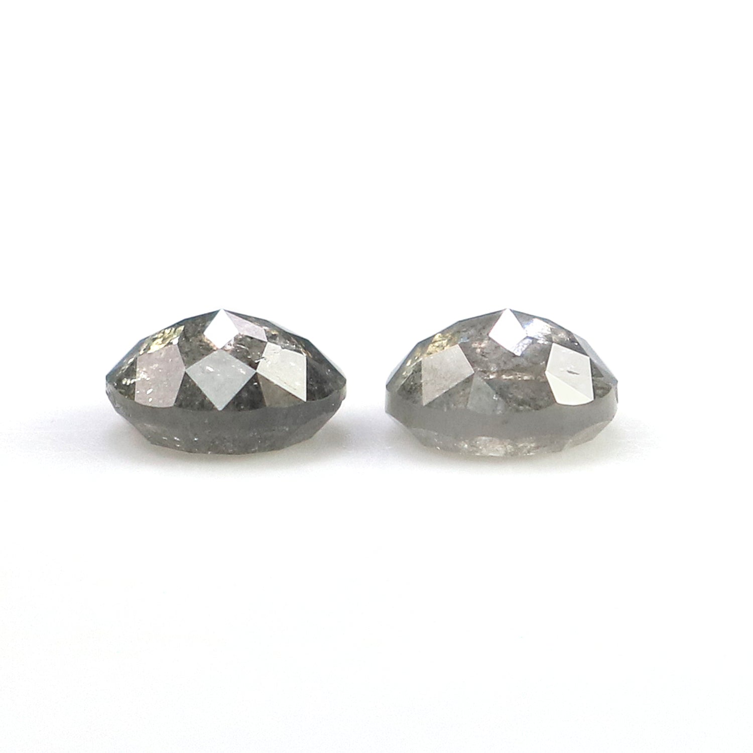 0.85 CT Natural Loose Round Rose Cut Pair Diamond Salt And Pepper Rose Cut Diamond 4.45 MM Natural Black Grey Round Rose Cut Diamond QL6309