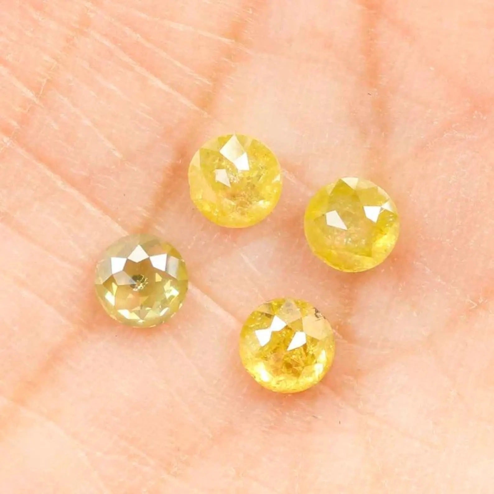 1.20 CT Natural Loose Round Shape Diamond Yellow Color Round Cut Diamond 3.90 MM Natural Diamond Yellow Color Round Rose Cut Diamond NQ719