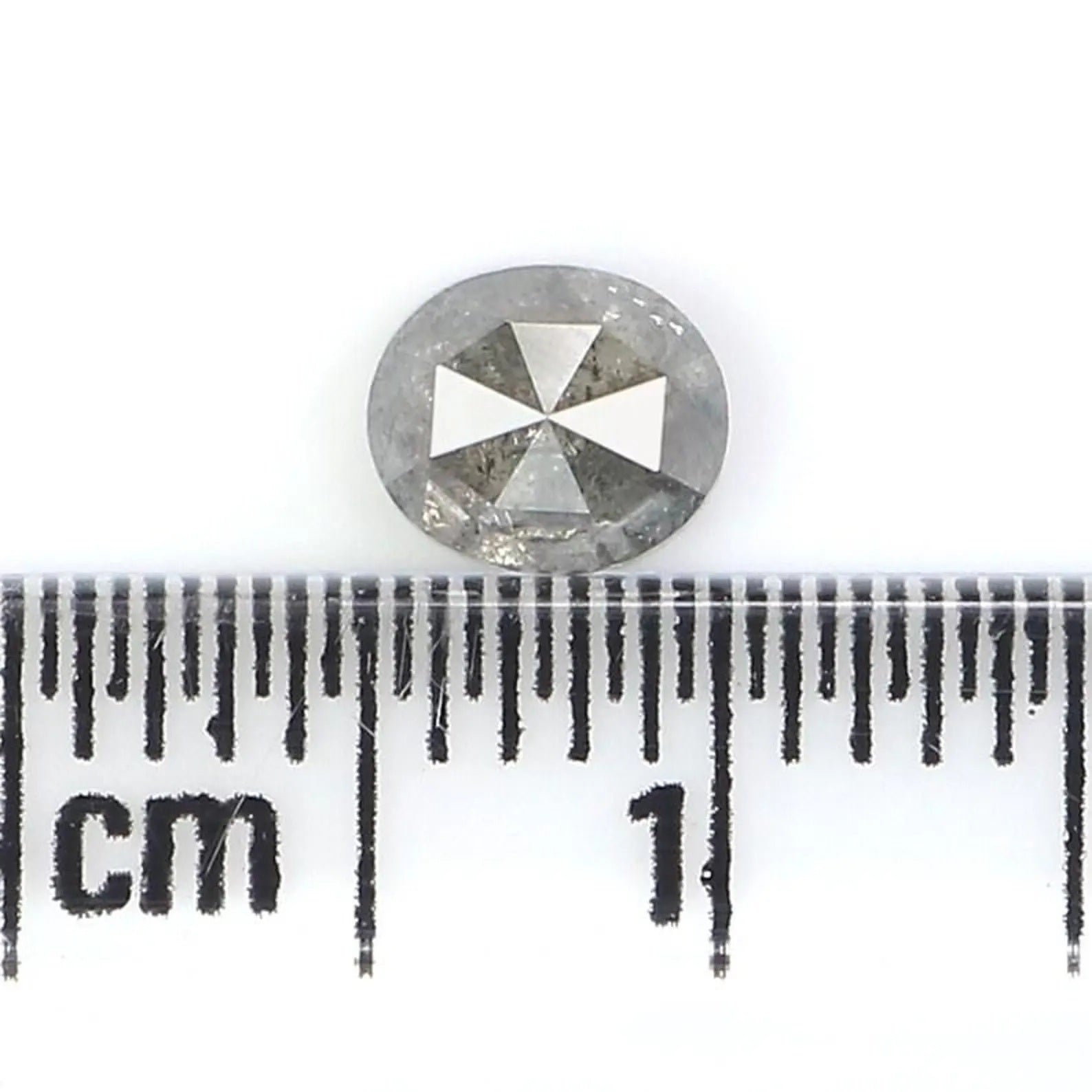 0.62 CT Natural Loose Oval Shape Diamond Salt And Pepper Oval Diamond 5.15 MM Natural Loose Black Grey Color Oval Rose Cut Diamond NQ9264