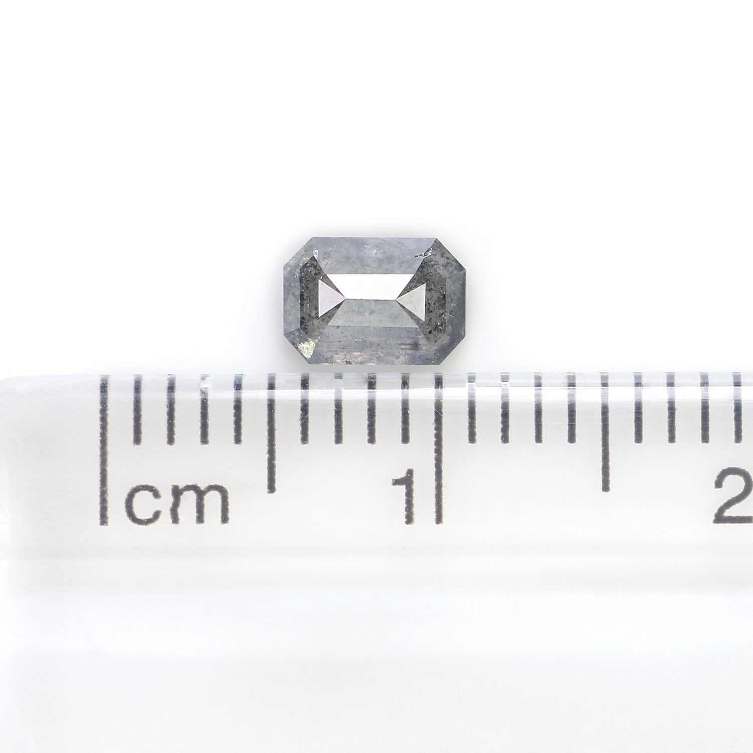 0.56 CT Natural Loose Emerald Shape Diamond Salt And Pepper Emerald Diamond 5.50 MM Natural Black Grey Color Emerald Rose Cut Diamond LQ1028