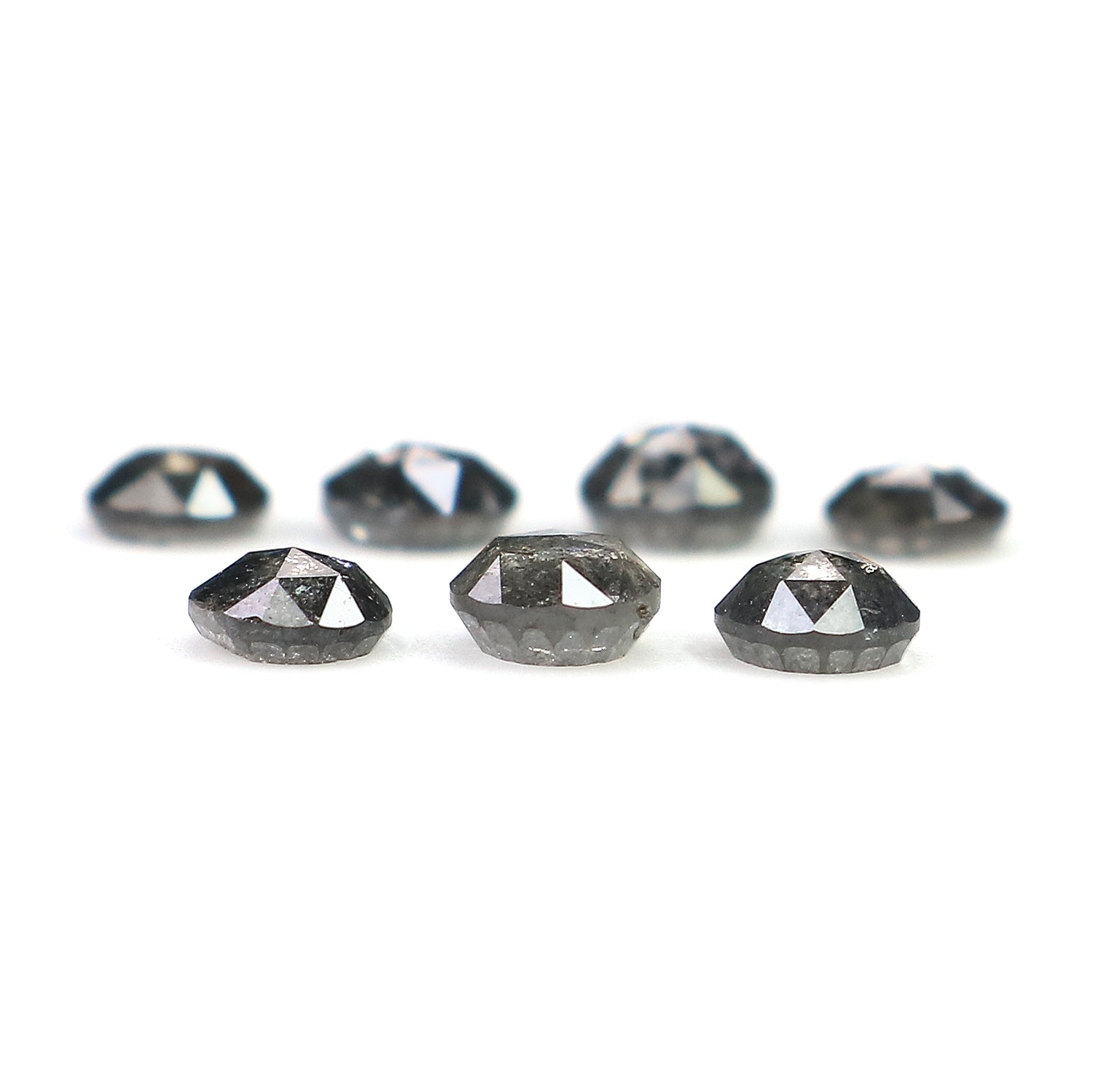 1.10 Ct Natural Loose Round Rose Cut Diamond Salt And Pepper Round Shape Diamond 3.30 MM Natural Black Grey Round Rose Cut Diamond LQ2782