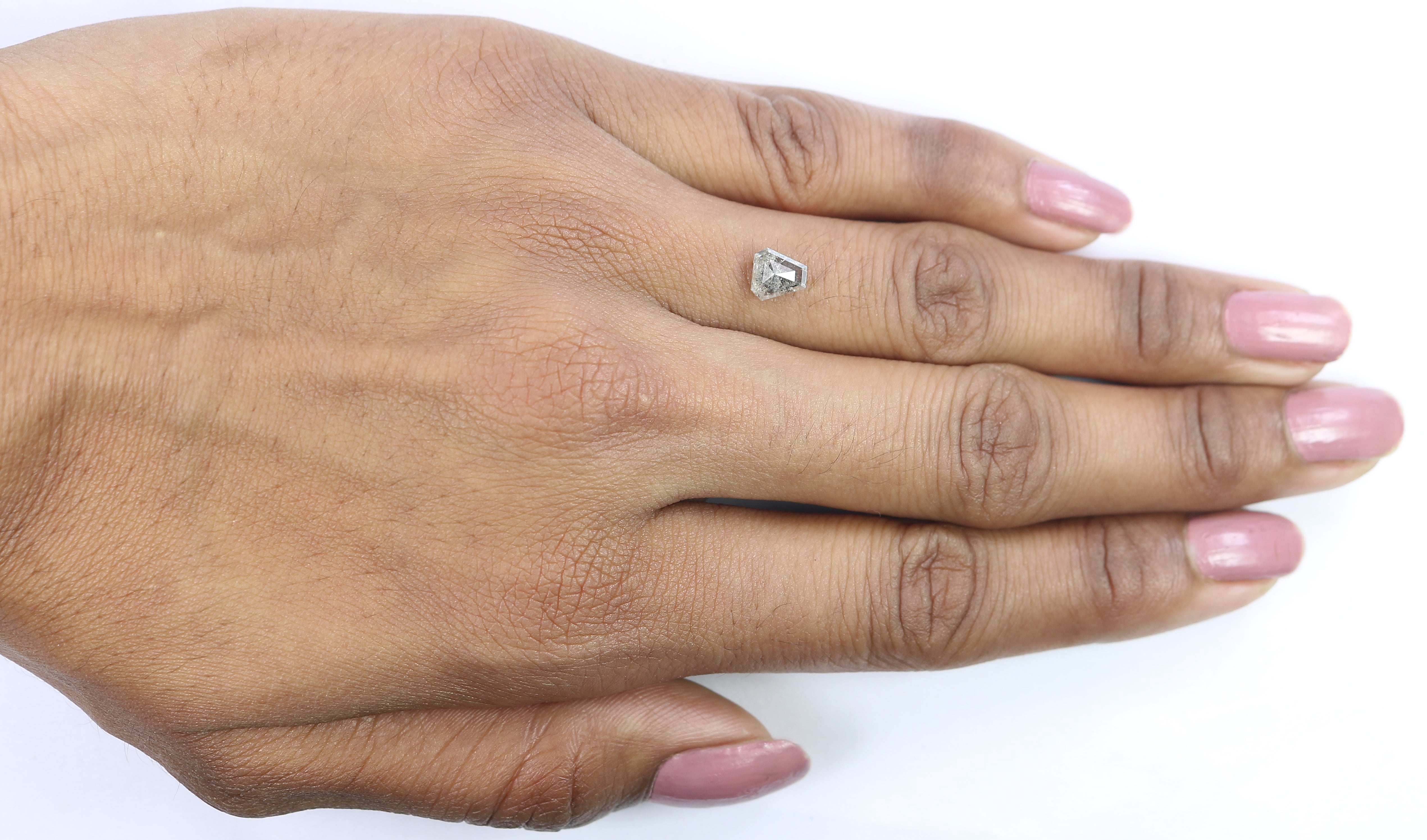 0.78 CT Natural Loose Coffin Shape Diamond Salt And Pepper Coffin Cut Diamond 5.70 MM Black Grey Color Coffin Shape Rose Cut Diamond QL8907