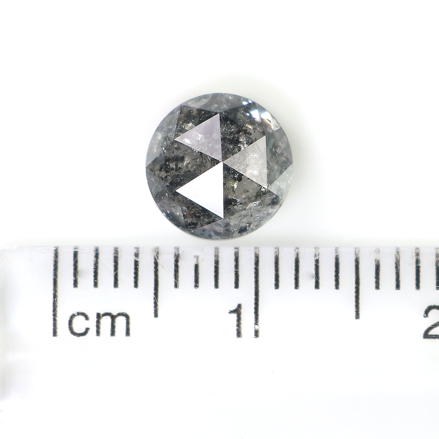 1.86 CT Natural Loose Round Rose Cut Diamond Salt And Pepper Round Diamond 7.25 MM Natural Loose Black Grey Color Rose Cut Diamond QL2001