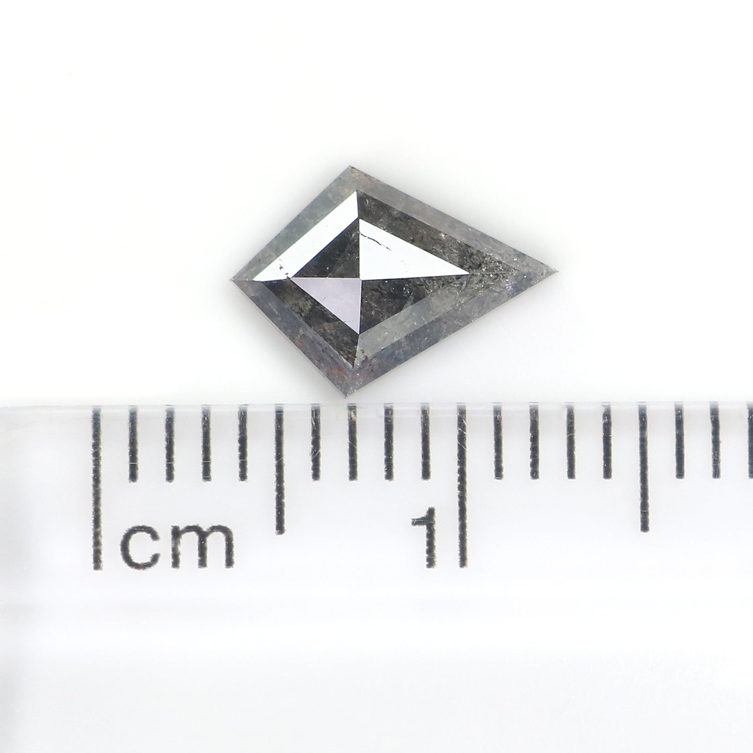 0.89 CT Natural Loose Kite Shape Diamond Salt And Pepper Kite Cut Diamond 9.10 MM Natural Loose Black Grey Color Kite Rose Cut Diamond L3434