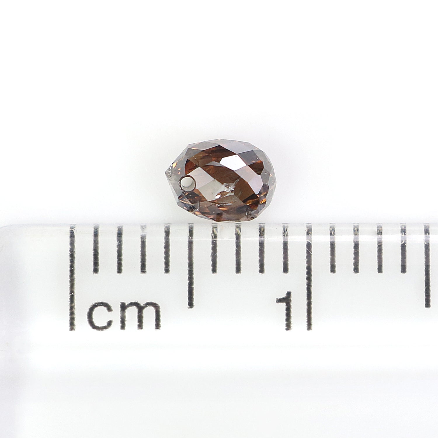 0.48 Ct Natural Loose Briolette Shape Diamond Brown Color Drop Diamond 4.60 MM Natural Loose Brown Color Briolette Rose Cut Diamond LQ9259