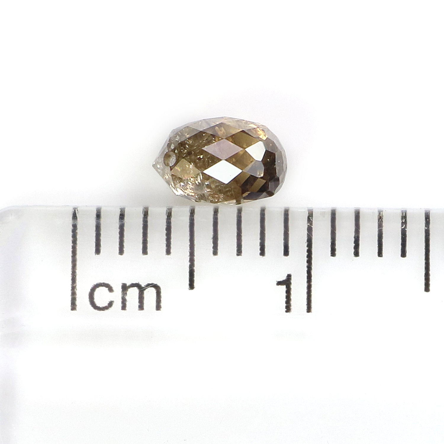 0.75 Ct Natural Loose Briolette Shape Diamond Brown Color Drop Diamond 5.75 MM Natural Loose Brown Color Briolette Rose Cut Diamond LQ9834