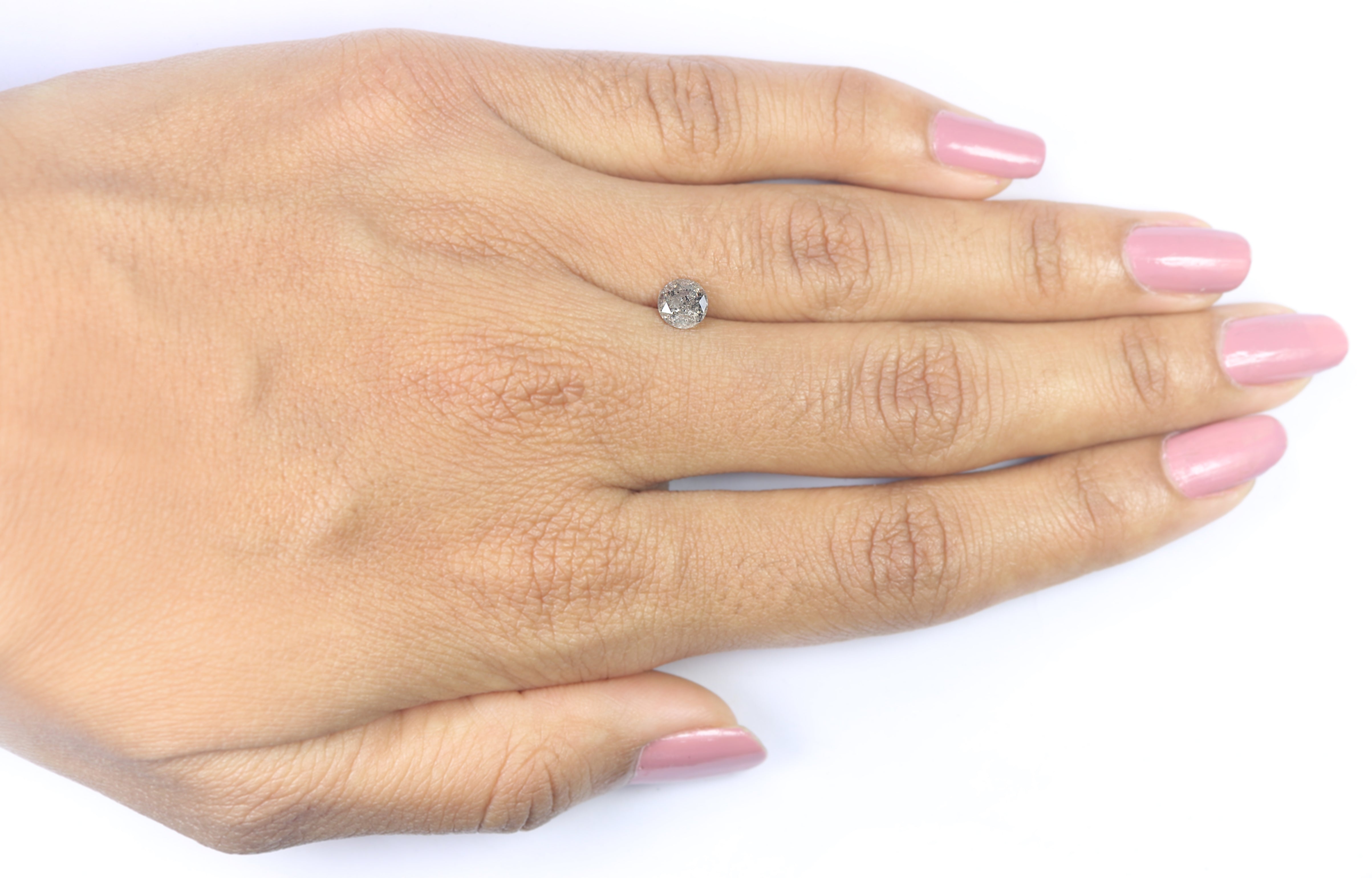0.70 CT Natural Loose Round Shape Diamond Salt And Pepper Round Diamond 5.35 MM Natural Black Grey Color Round Brilliant Cut Diamond LQ065