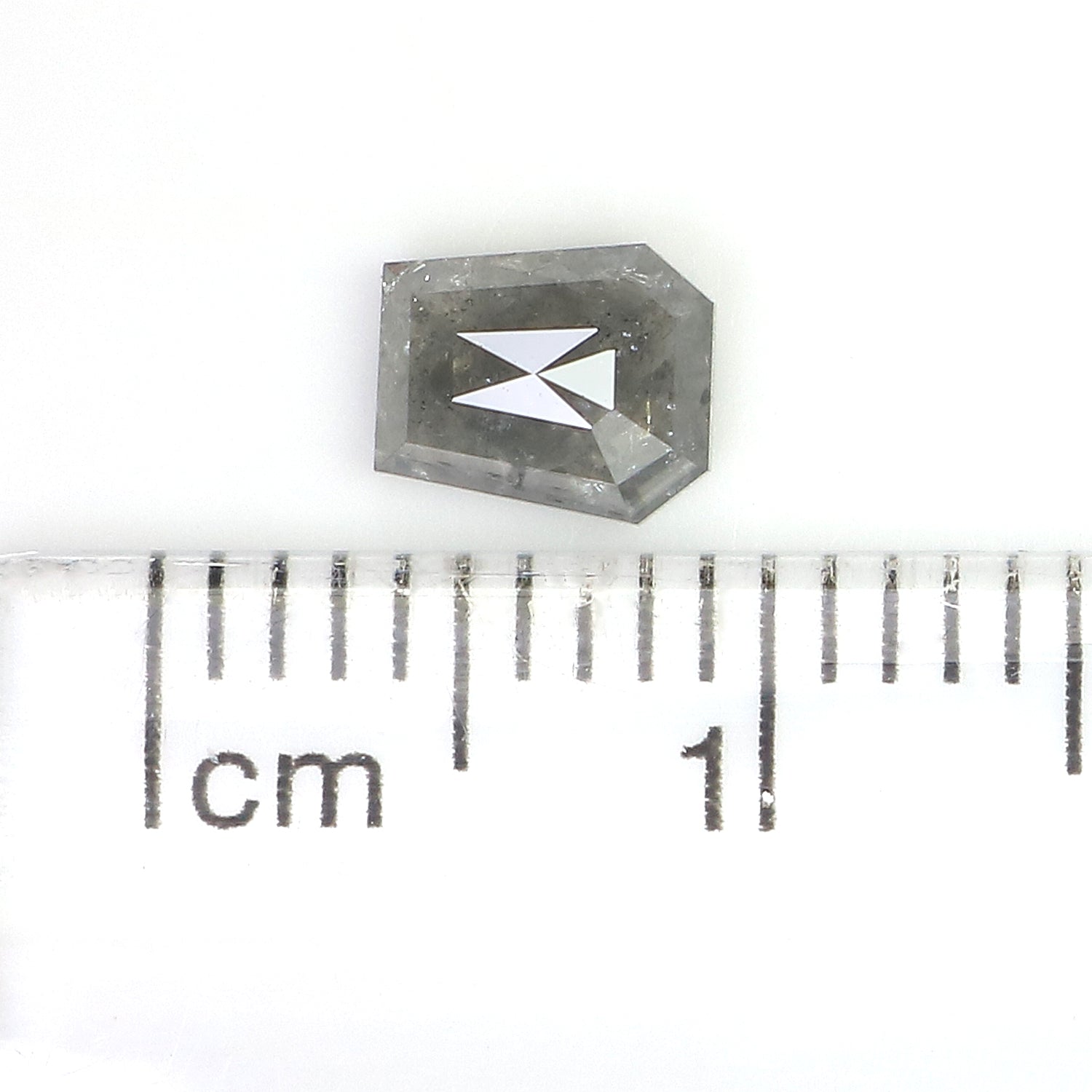 0.65 CT Natural Loose Coffin Shape Diamond Salt And Pepper Coffin Shape Diamond 5.40 MM Black Grey Color Coffin Rose Cut Diamond QL5831