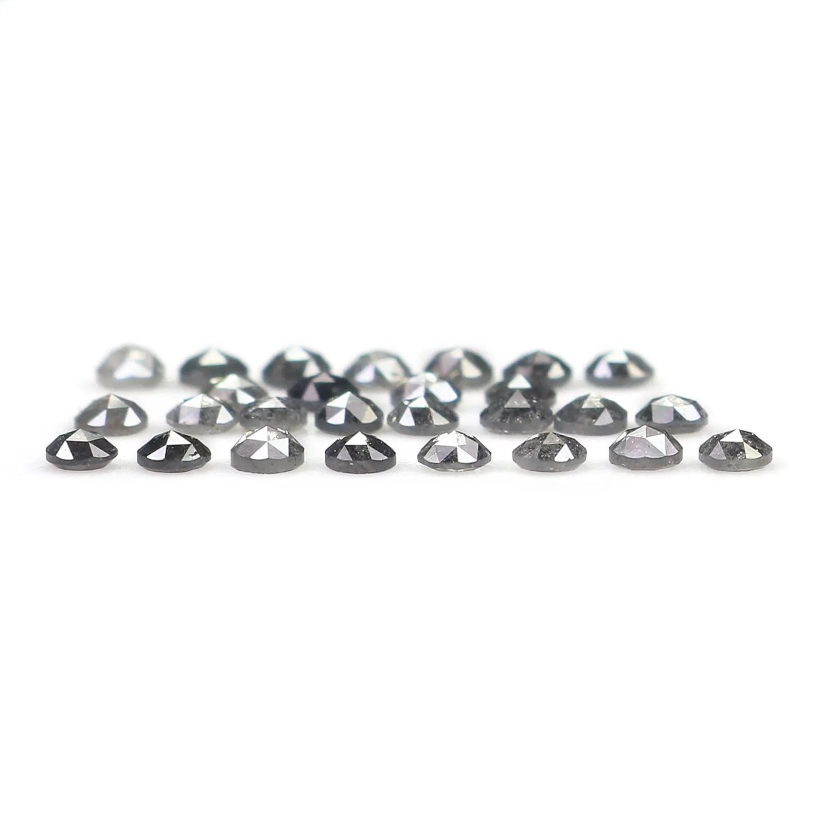 1.11 CT Natural Loose Round Shape Diamond Salt And Pepper Round Cut Diamond 2.00 MM Natural Black Grey Color Round Rose Cut Diamond NQ1835