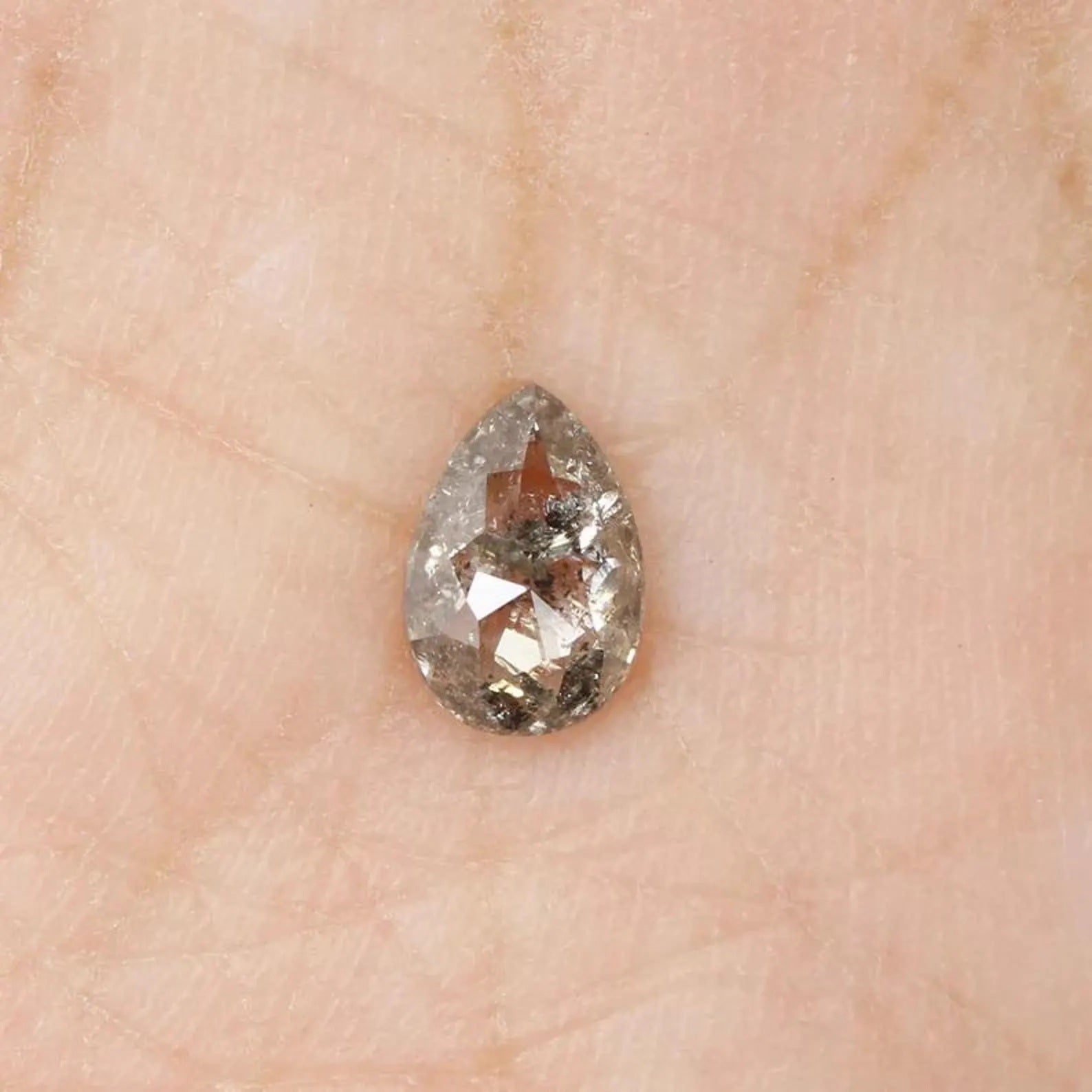 0.42 Ct Natural Loose Pear Shape Diamond Salt And Pepper Pear Cut Diamond 6.00 MM Natural Loose Black Grey Diamond Color Pear Diamond NQ1012