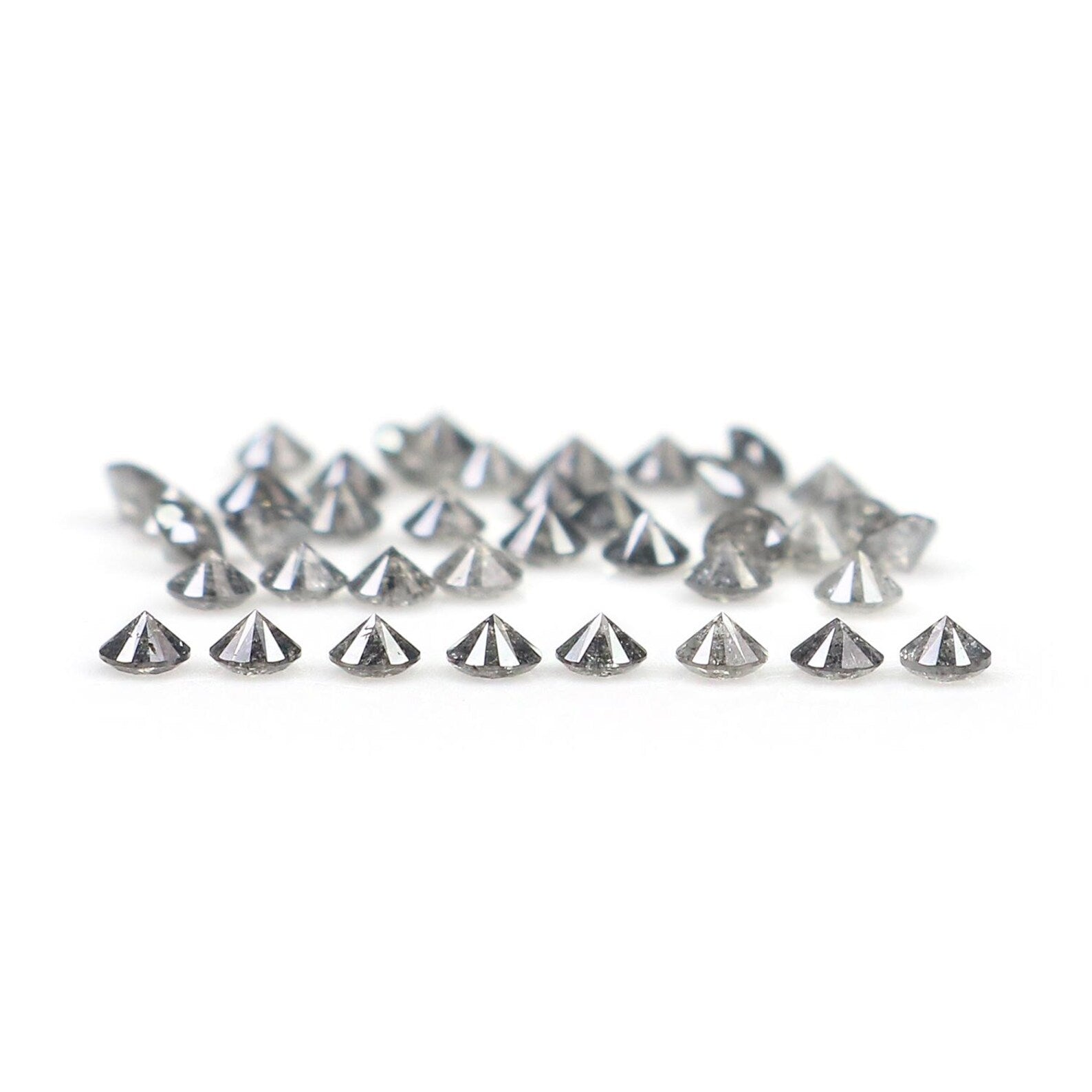 1.24 Ct Natural Loose Round Shape Diamond Salt And Pepper Round Diamond 1.90 MM Natural Black Grey Color Round Brilliant Cut Diamond NQ853