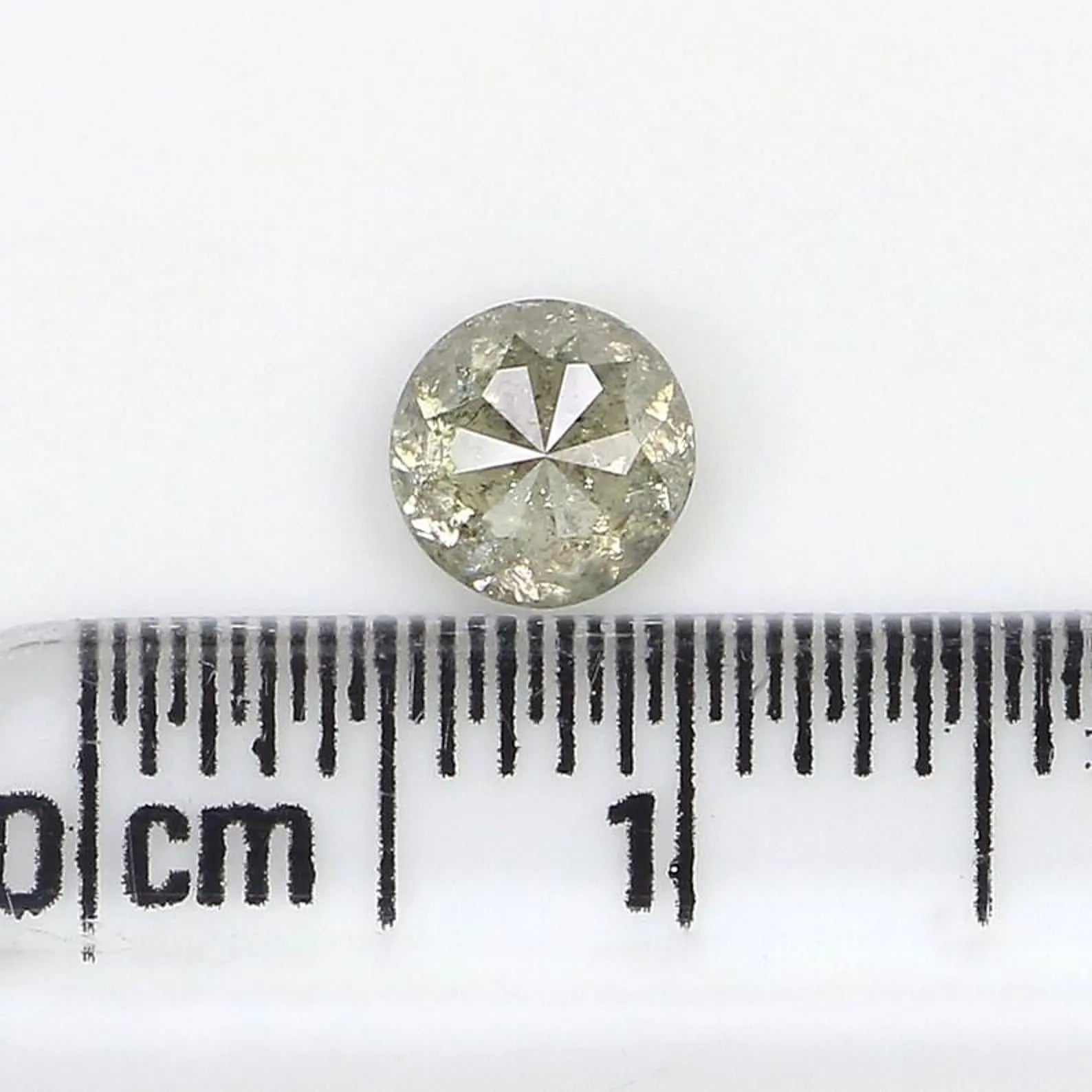 0.64 CT Natural Loose Round Shape Diamond Grey Color Round Cut Diamond 5.10 MM Natural Diamond Green Color Round Rose Cut Diamond NQ396