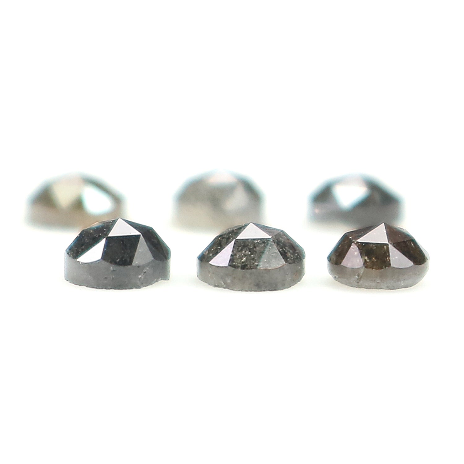1.13 Ct Natural Loose Round Rose Cut Diamond Salt And Pepper Round Shape Diamond 3.15 MM Natural Black Grey Round Rose Cut Diamond KQ2557