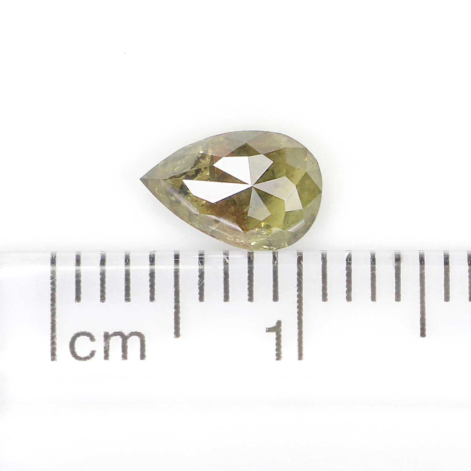 0.73 CT Natural Loose Pear Shape Diamond Green Color Pear Cut Diamond 7.50 MM Natural Loose Green Color Diamond Pear Rose Cut Diamond LQ442
