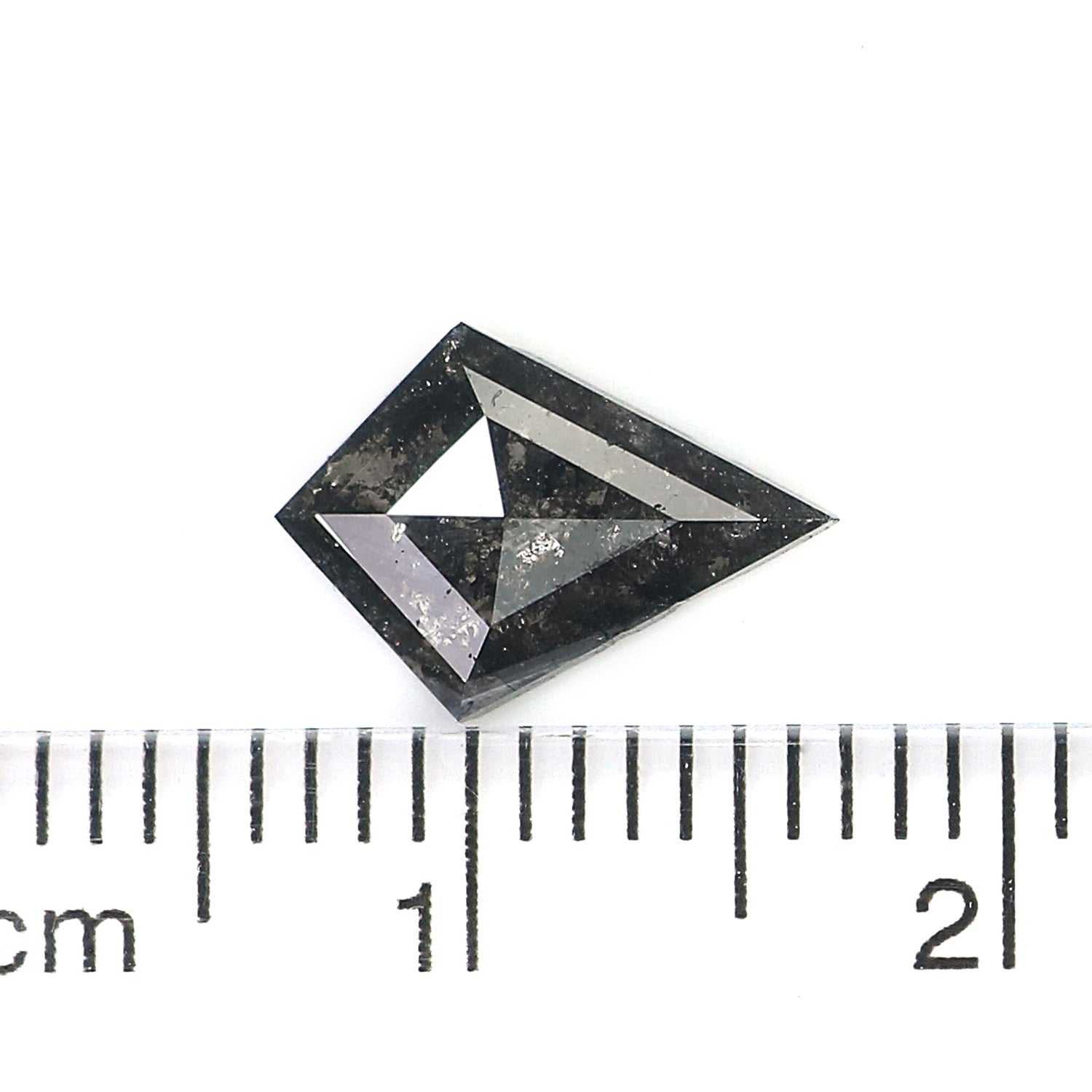 0.98 CT Natural Loose Kite Shape Diamond Salt And Pepper Kite Diamond 10.55 MM Natural Loose Black Grey Color Kite Rose Cut Diamond L3408