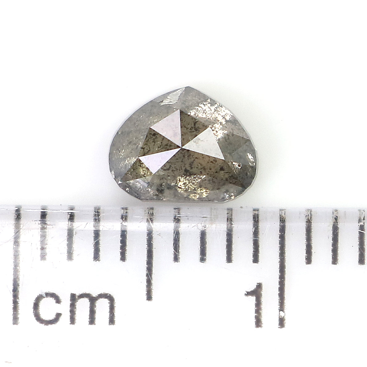 0.60 Ct Natural Loose Heart Shape Diamond Salt And Pepper Diamond 4.45 MM Natural Diamond Black Grey Color Heart Rose Cut Diamond QL6552
