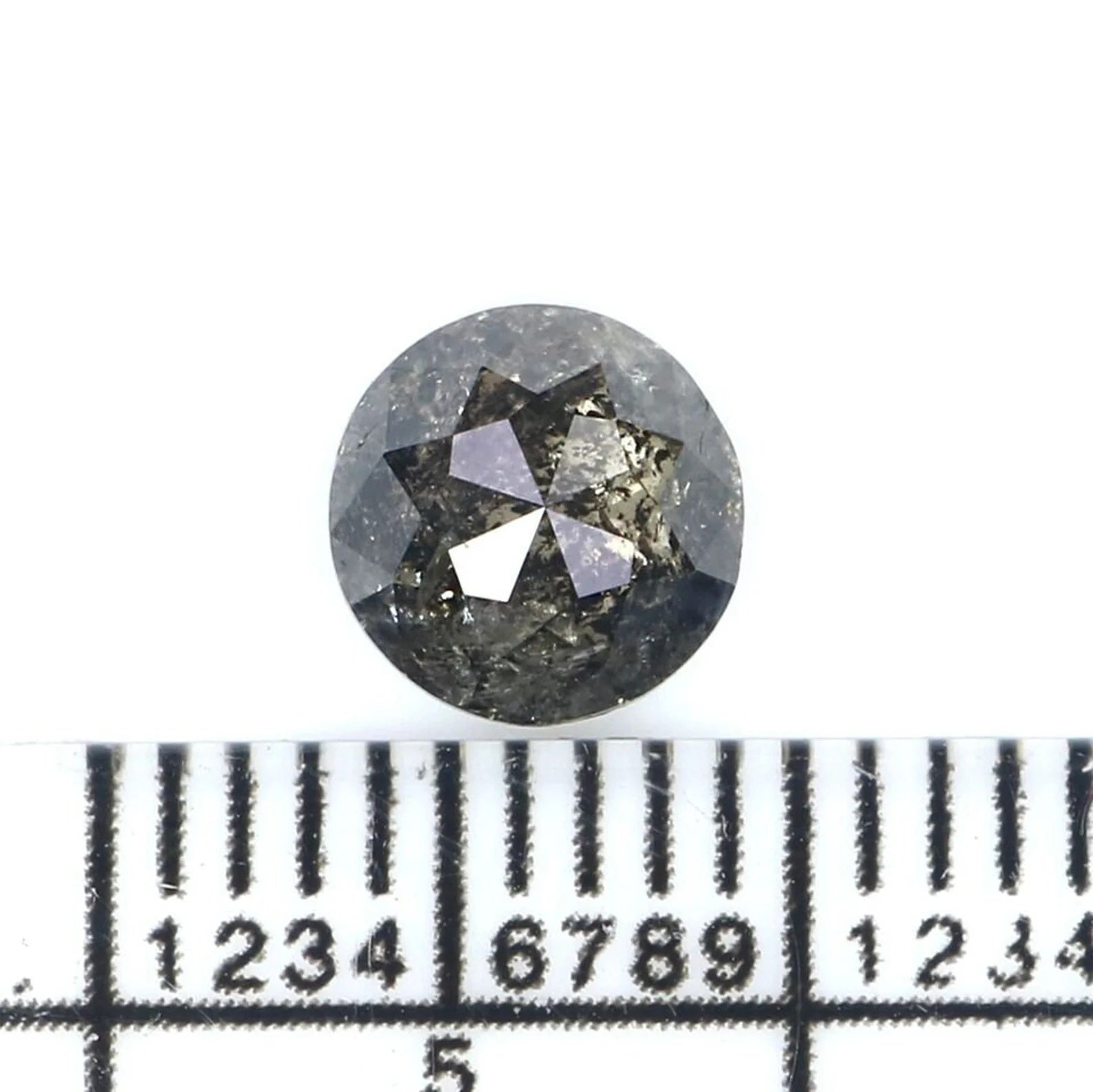1.00 CT Natural Loose Round Rose Cut Salt And Pepper Diamond Natural Black Grey Color Diamond 6.10 MM Round Rose Cut Shape Diamond QN2188