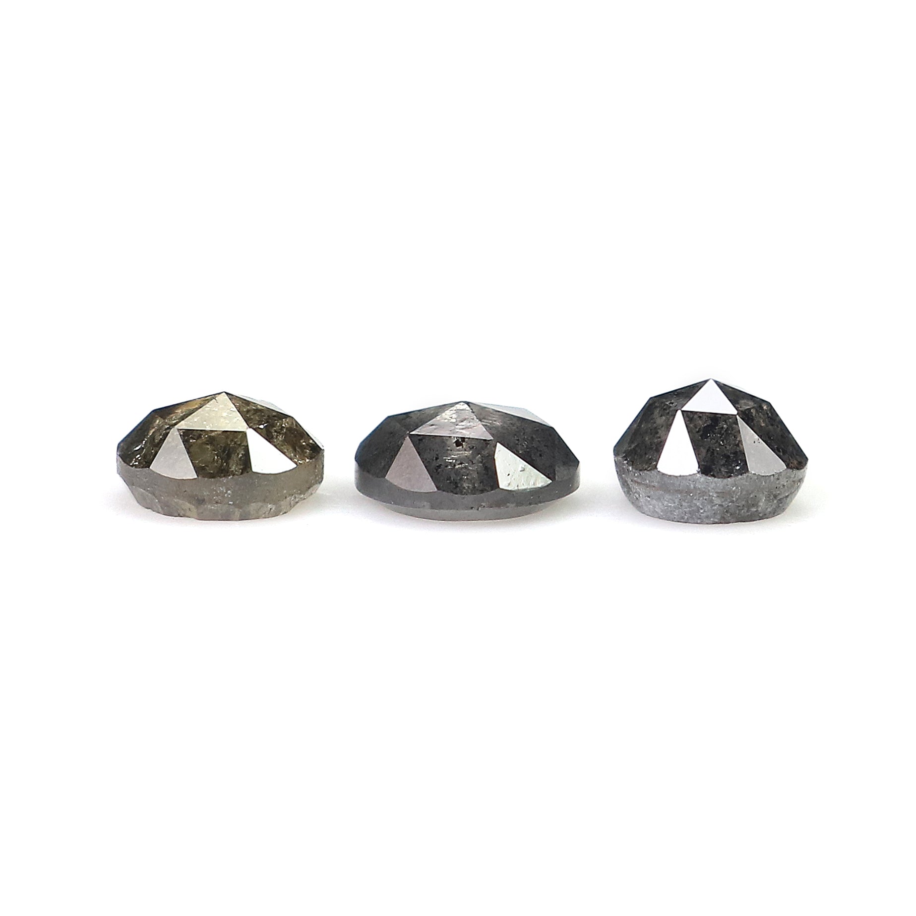 1.16 Ct Natural Loose Round Rose Cut Diamond Salt And Pepper Round Shape Diamond 4.00 MM Natural Black Grey Round Rose Cut Diamond LQ1149