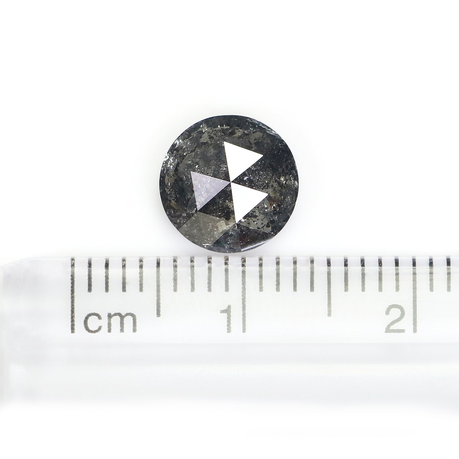 1.80 Ct Natural Loose Round Rose Cut Diamond Black Grey Color Rose Cut Diamond 8.10 MM Natural Loose Salt And Pepper Rose Cut Diamond QL1536