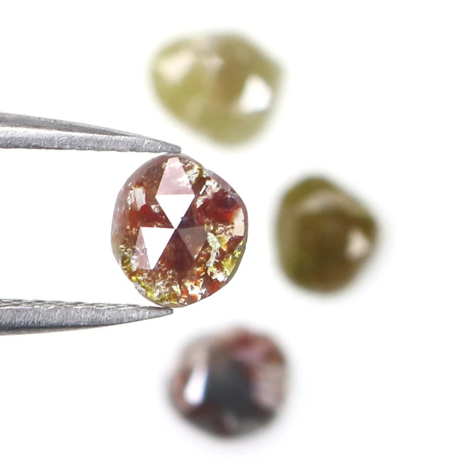 1.51 CT Natural Loose Slice Shape Diamond Mix Color Irregular Cut Diamond 5.40 MM Natural Diamond Mix Color Slice Rose Cut Diamond NQ2134