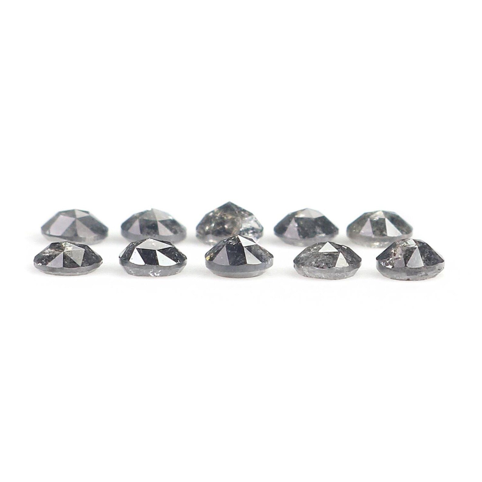 1.15 CT Natural Loose Round Shape Diamond Salt And Pepper Round Diamond 3.00 MM Natural Loose Black Grey Color Round Rose Cut Diamond NQ2353