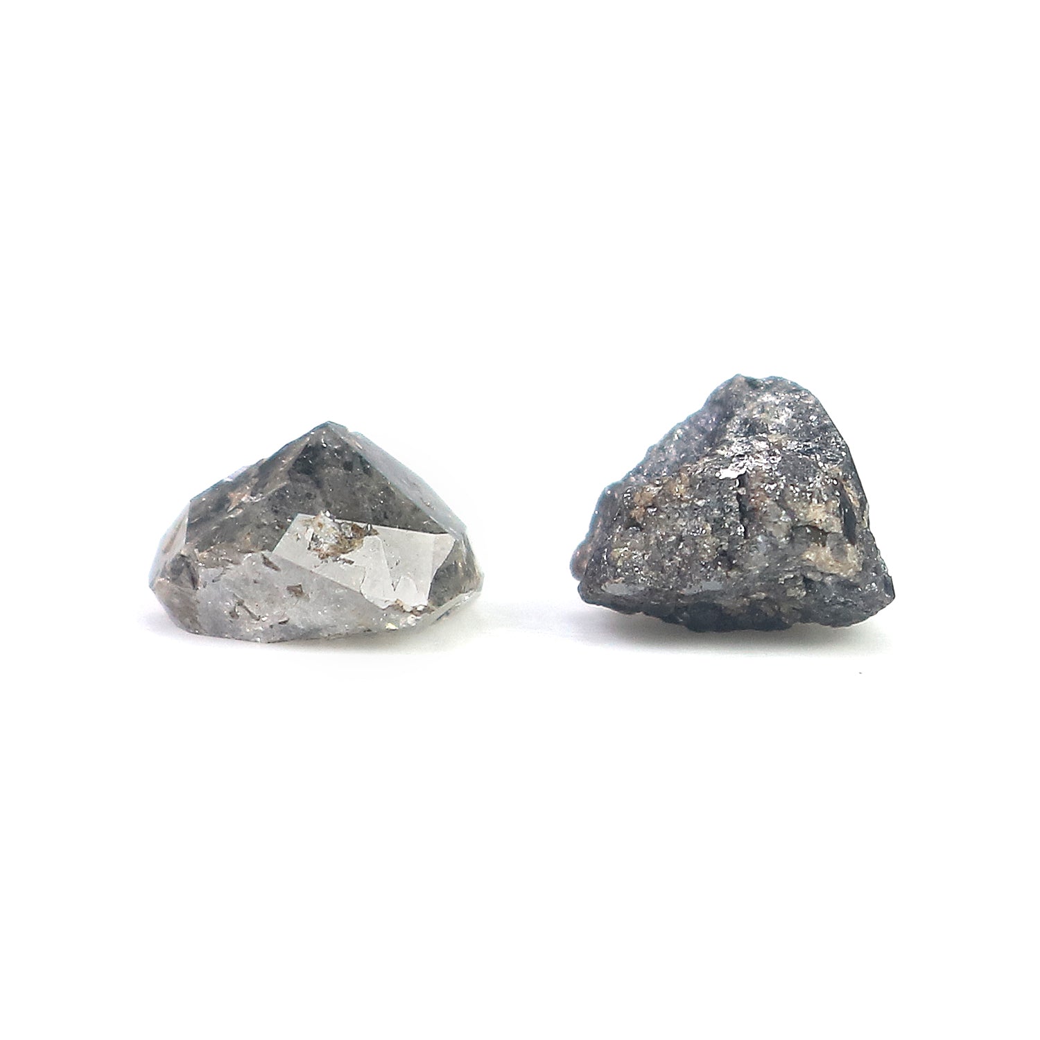 2.75 CT Natural Loose Rough Shape Diamond Salt And Pepper Rough Diamond 6.25 MM Natural Black Grey Color Rough Irregular Cut Diamond KQ2467