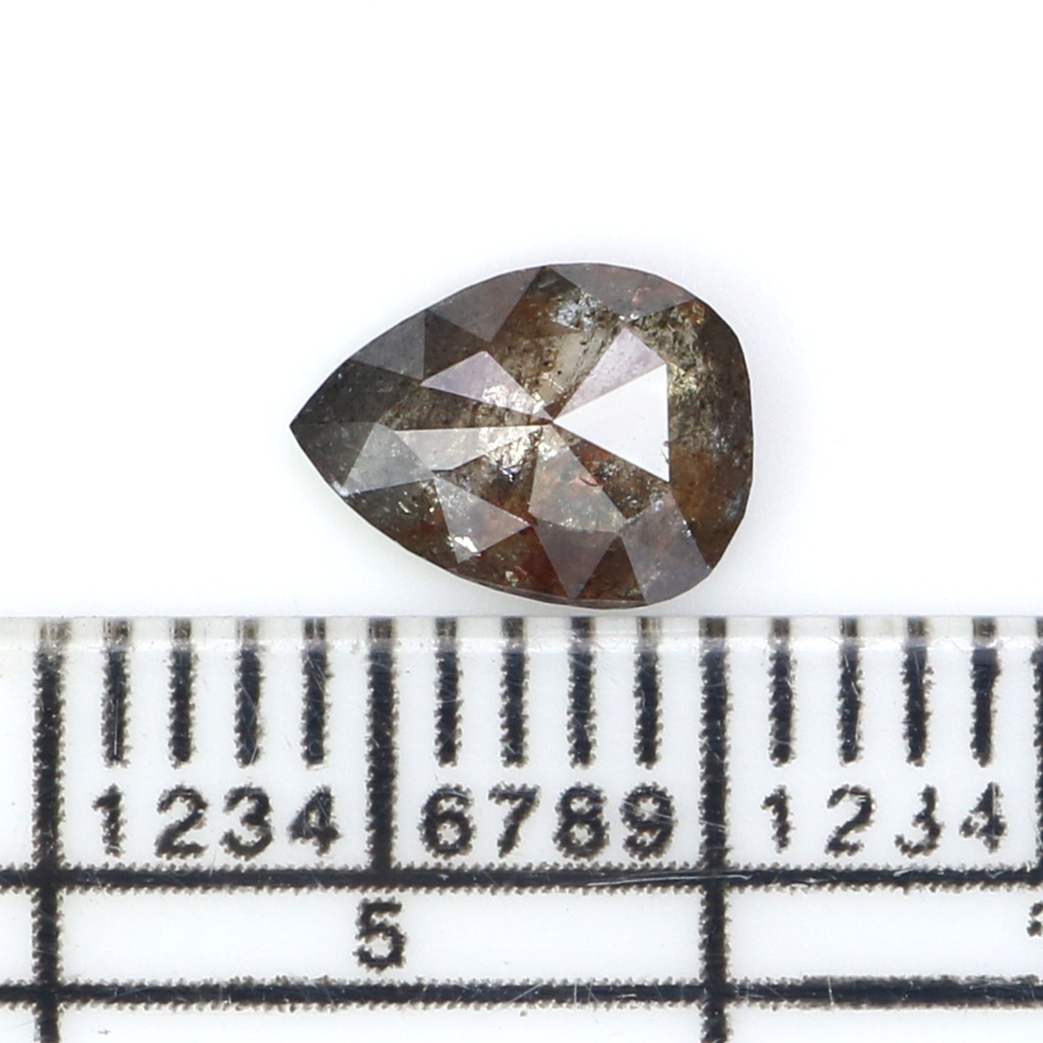 0.69 CT Natural Loose Pear Shape Diamond Salt And Pepper Pear Cut Diamond 7.00 MM Natural Brown Color Diamond Pear Rose Cut Diamond KQ2677
