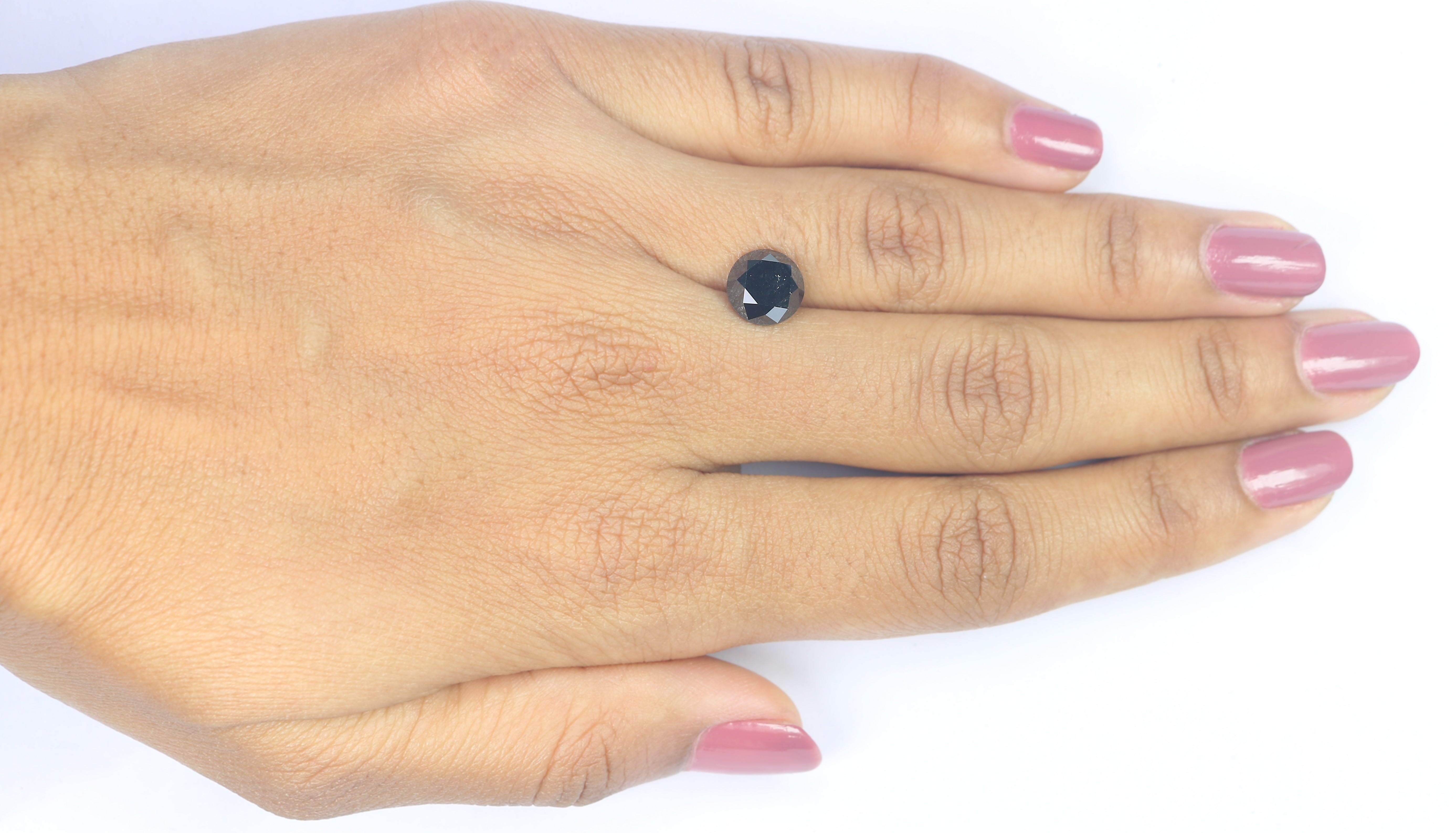 2.98 Ct Natural Loose Round Shape Diamond Black Color Round Cut Diamond 8.15 MM Natural Black Diamond Round Brilliant Cut Diamond LQ407