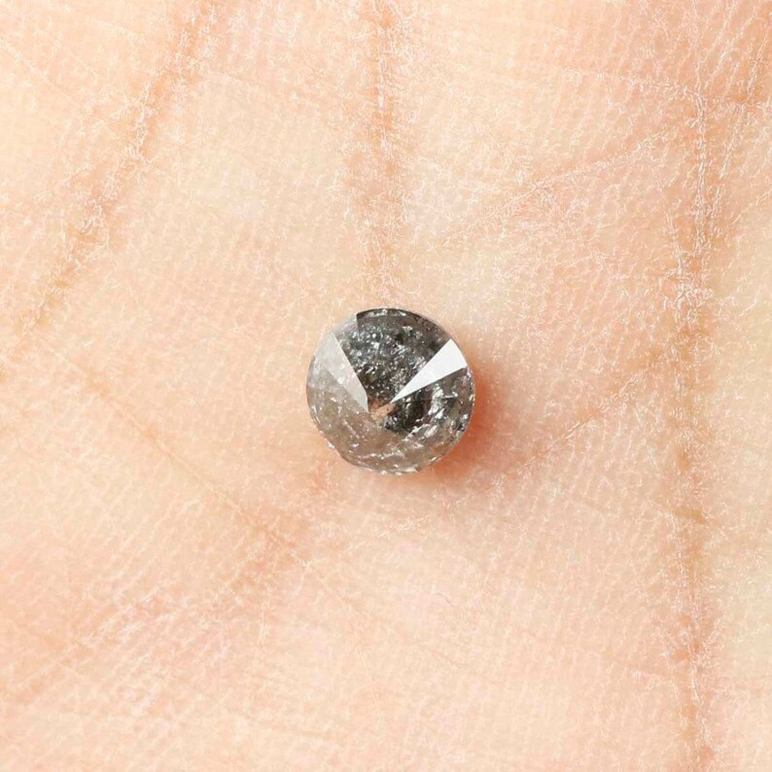 0.54 CT Natural Loose Round Shape Diamond Salt And Pepper Round Diamond 4.80 MM Natural Black Grey Color Round Brilliant Cut Diamond NQ800
