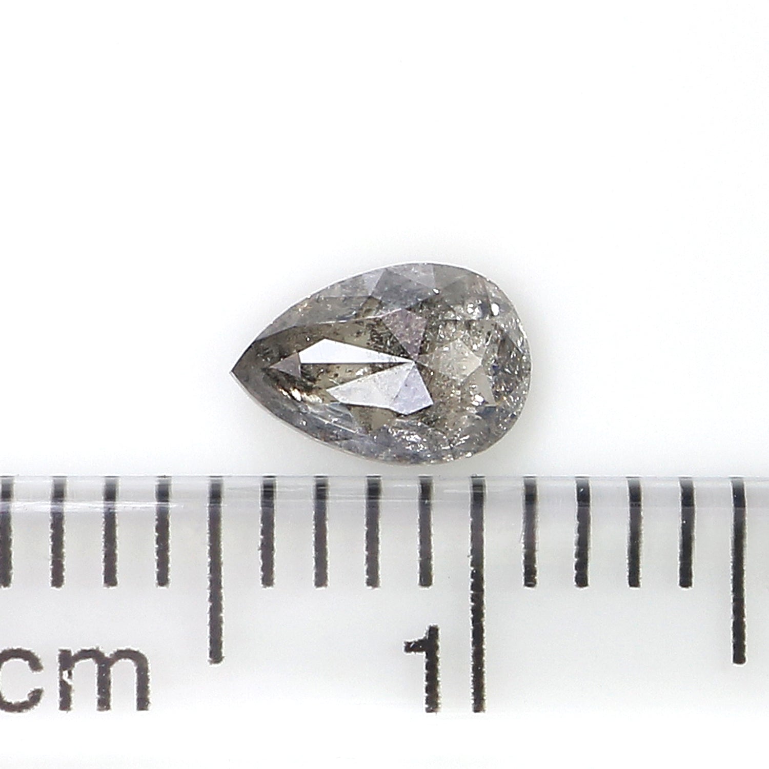 0.38 CT Natural Loose Pear Shape Diamond Salt And Pepper Pear Rose Cut Diamond 5.80 MM Natural Loose Black Grey Color Pear Diamond LQ3350