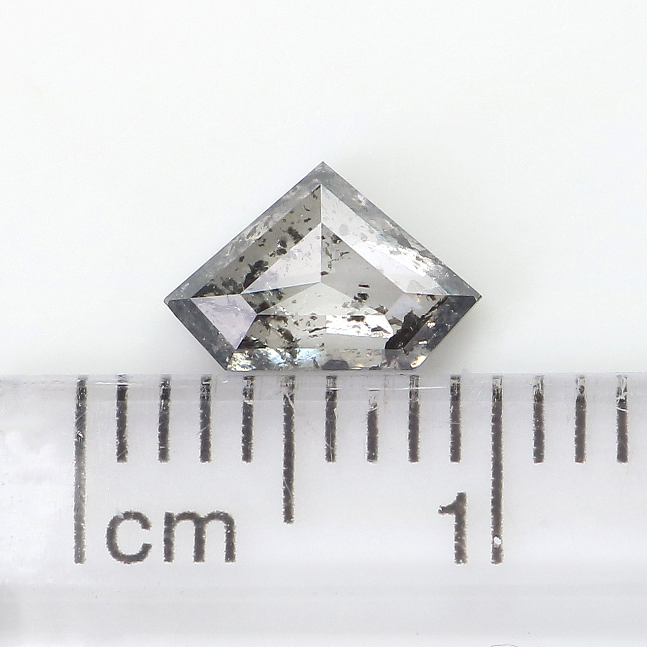 0.64 CT Natural Loose Shield Shape Diamond Salt And Pepper Shield Diamond 5.00 MM Natural Loose Black Color Shield Rose Cut Diamond QL9471