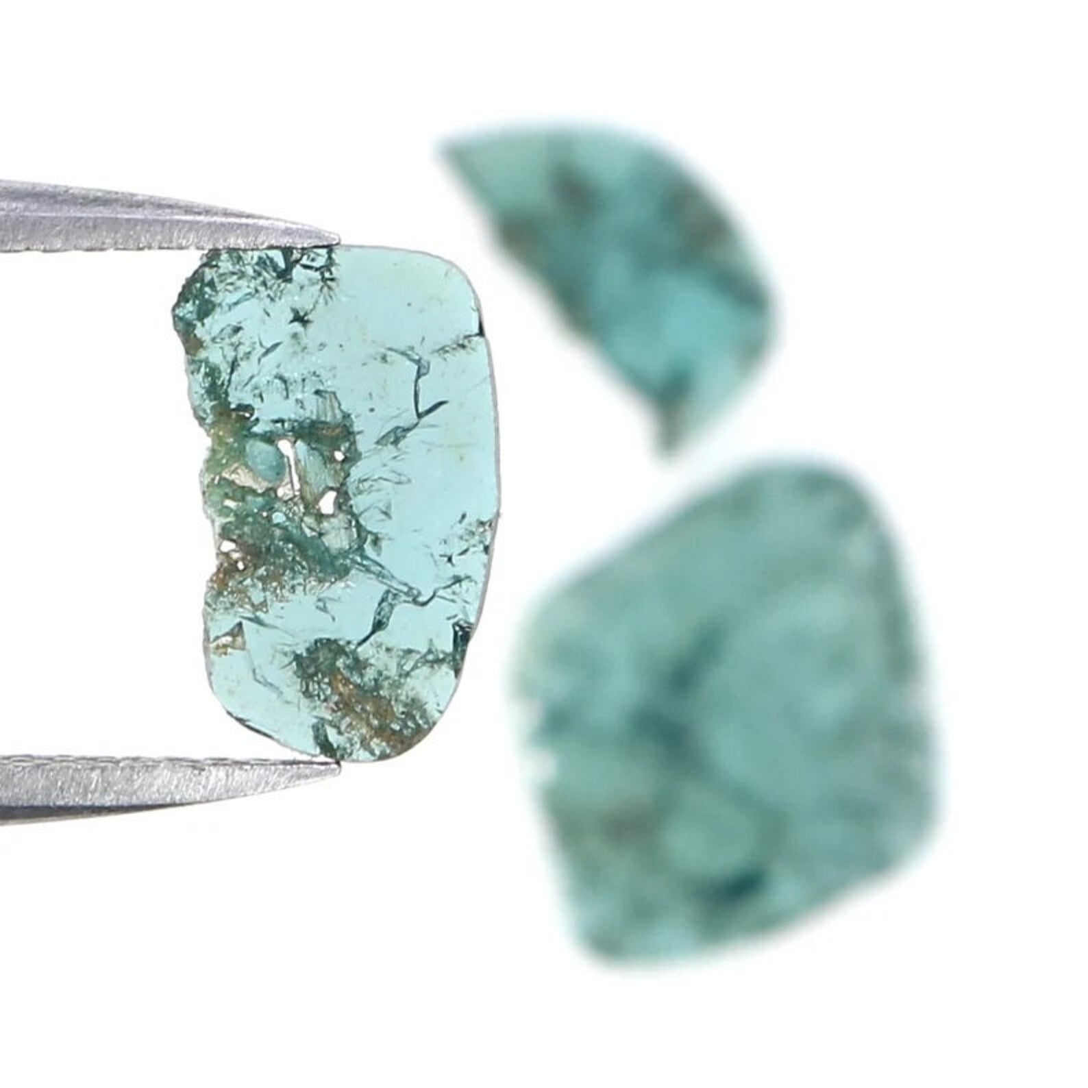 1.29 Ct Natural Loose Slice Shape Diamond Blue Color Slice Cut Diamond 8.35 MM Natural Loose Diamond Blue Color Irregular Cut Diamond NQ1272