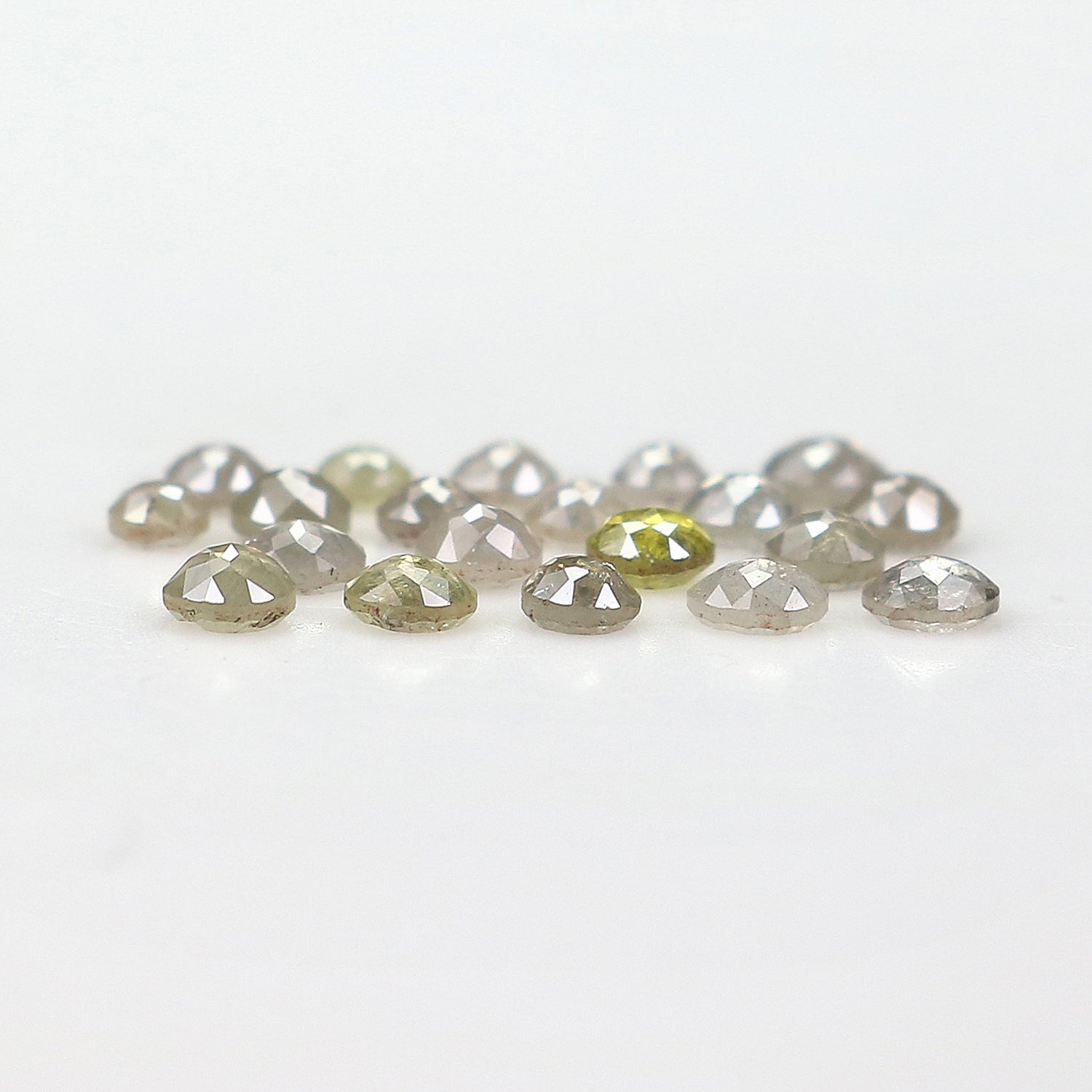 1.06 CT Natural Loose Round Rose Cut Diamond Grey Color Round Shape Diamond 1.80 MM Natural Loose Yellow Color Round Rose Cut Diamond KQ2431