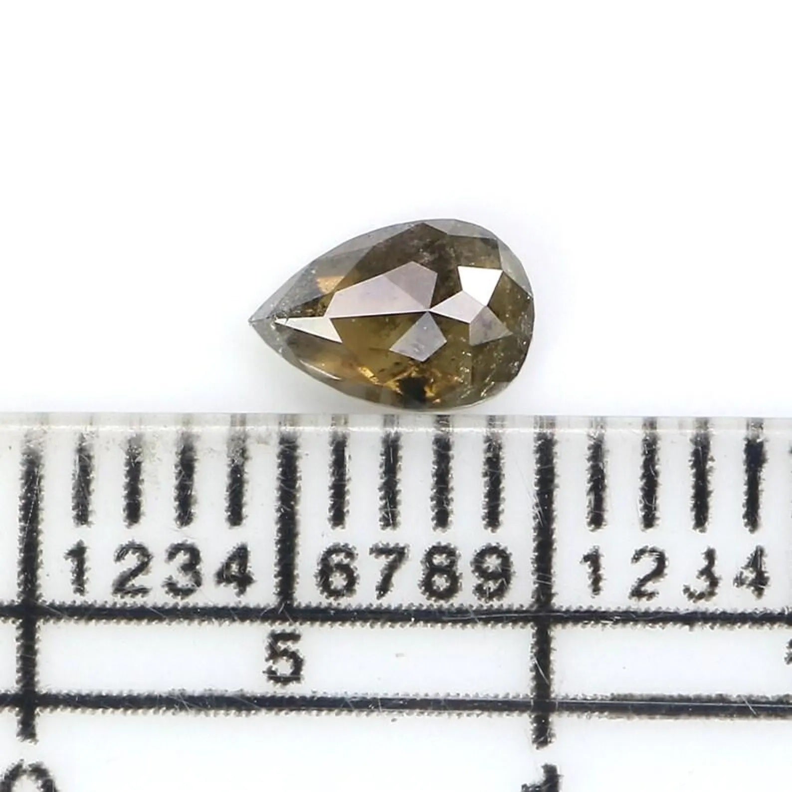 0.36 CT Natural Loose Pear Shape Diamond Brown Color Pear Cut Diamond 5.60 MM Natural Loose Diamond Brown Color Pear Rose Cut Diamond NQ2431