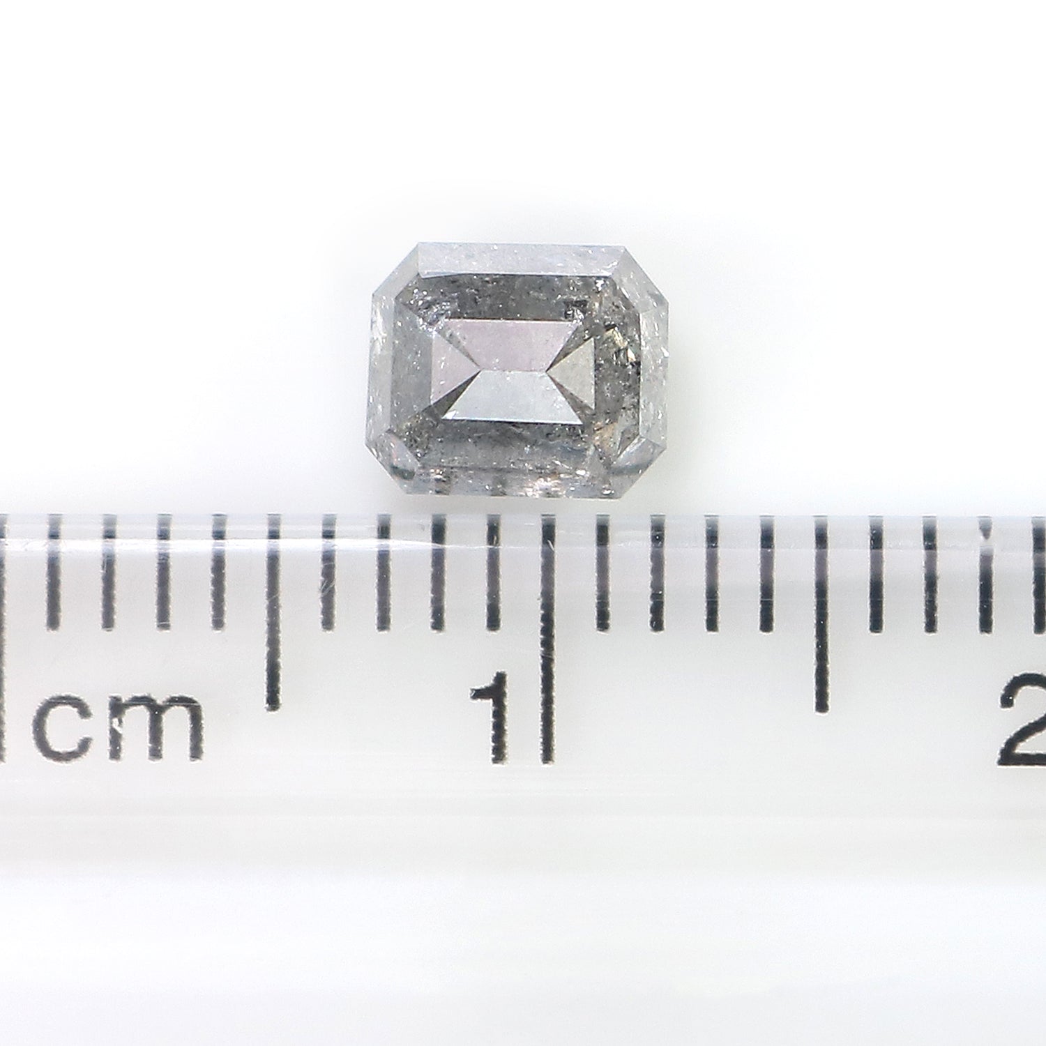 0.89 CT Natural Loose Emerald Shape Diamond Salt And Pepper Emerald Cut Diamond 5.50 MM Natural Black Grey Emerald Rose Cut Diamond LQ1220
