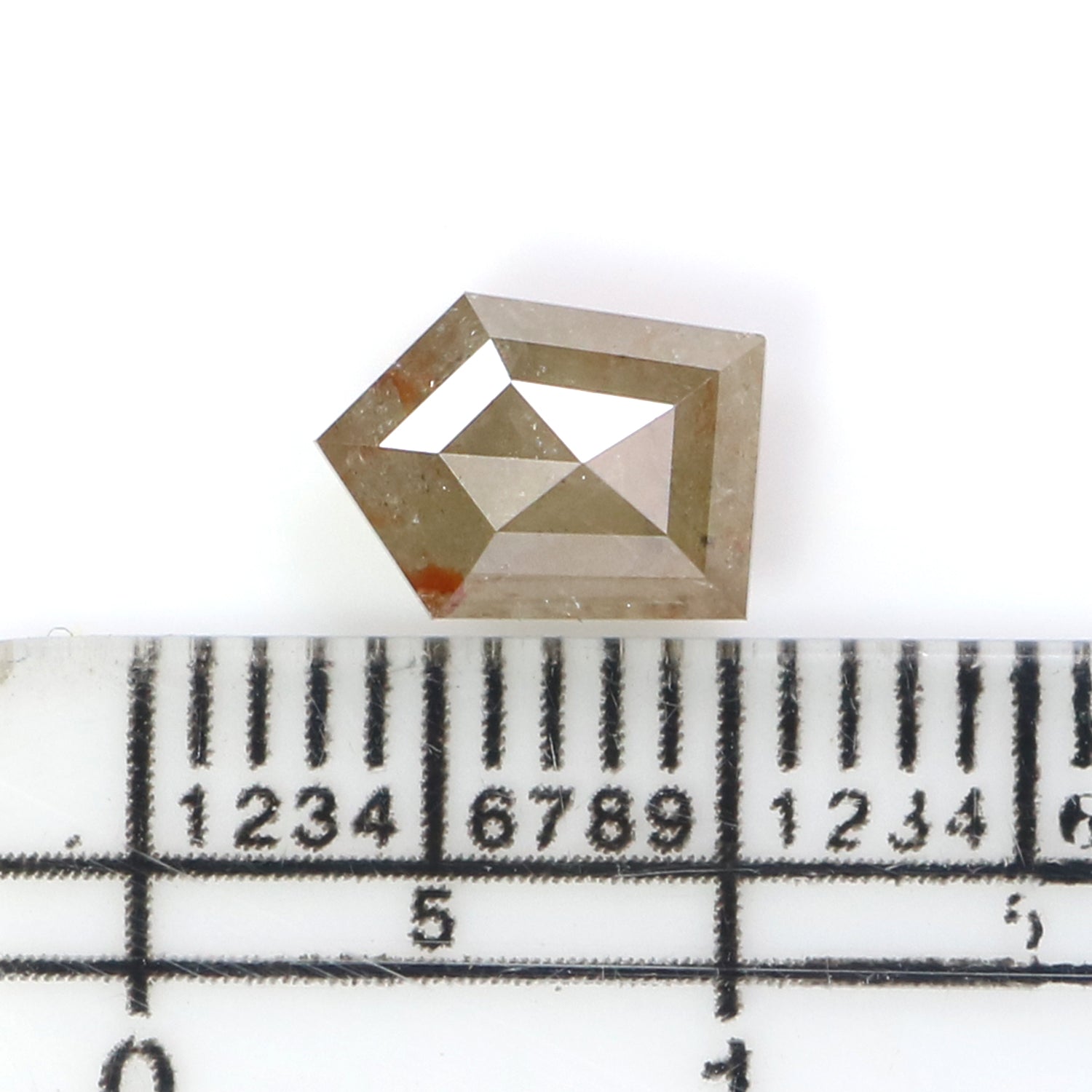 1.29 Ct Natural Loose Pentagon Shape Diamond Grey Color Pentagon Cut Diamond 7.60 MM Natural Grey Color Pentagon Rose Cut Diamond LQ2855
