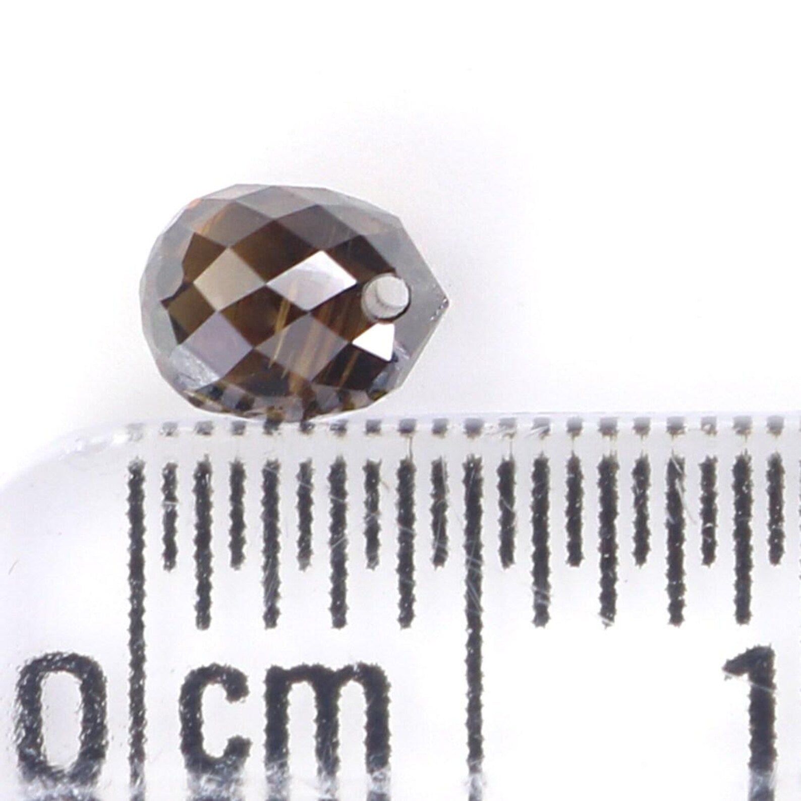 0.52 Ct Natural Loose Briolette Shape Diamond Brown Color Drop Diamond 4.50 MM Natural Loose Brown Color Briolette Rose Cut Diamond NQ410