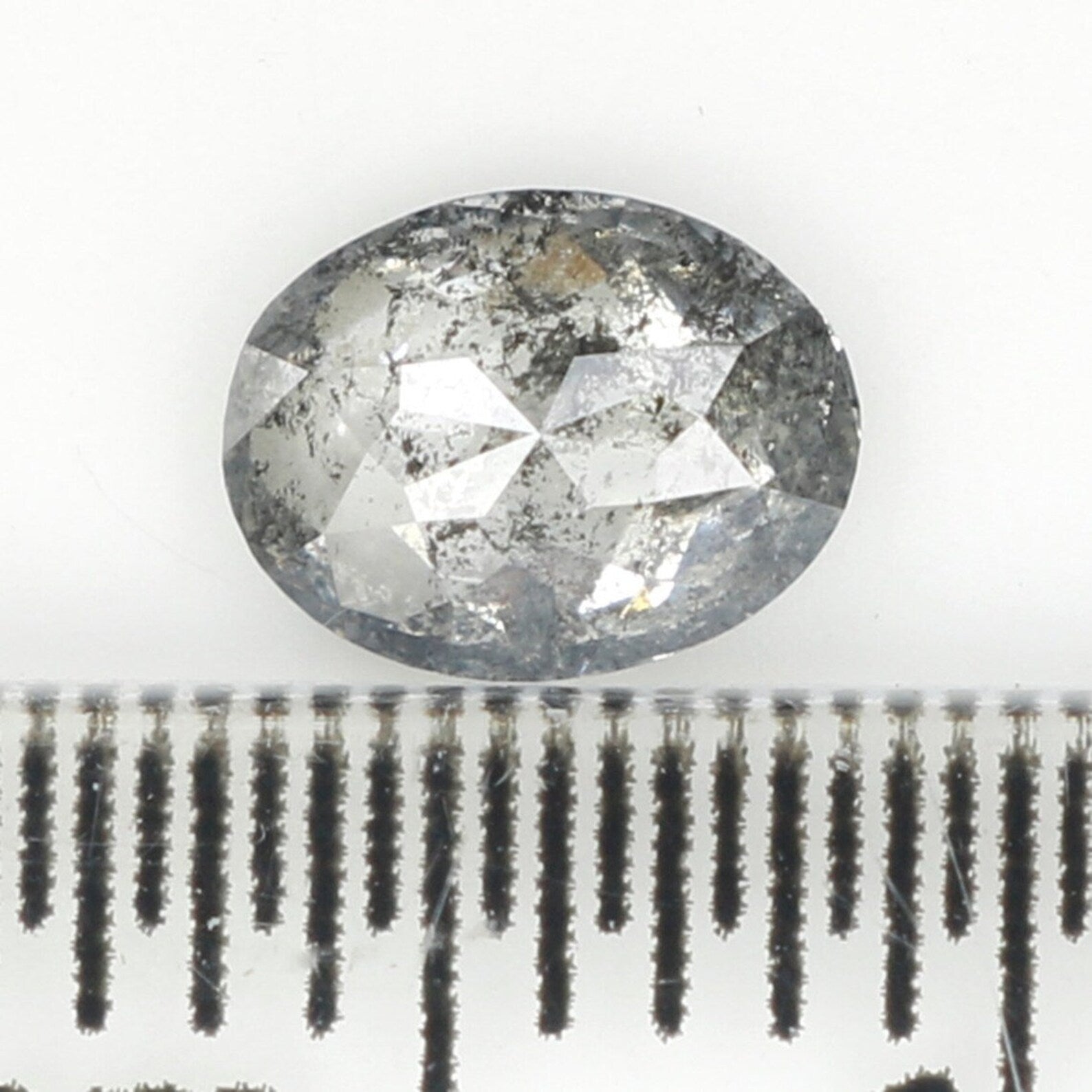 0.43 Ct Natural Loose Oval Shape Diamond Salt And Pepper Oval Diamond 5.55 MM Natural Diamond Black Grey Color Oval Rose Cut Diamond NQ1287