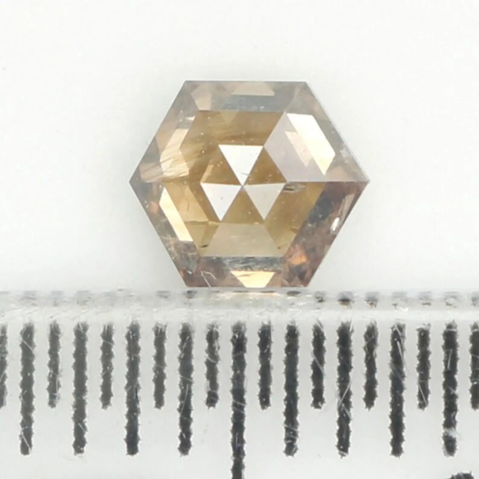 0.37 CT Natural Loose Hexagon Diamond Brown Color Hexagon Diamond 4.45 MM Natural Loose Brown Color Diamond Hexagon Rose Cut Diamond NQ1187