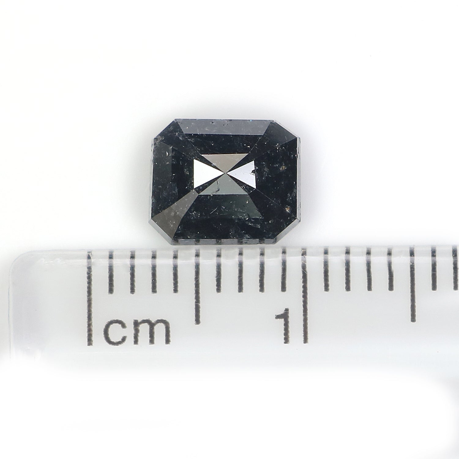 1.76 CT Natural Loose Emerald Shape Diamond Salt And Pepper Emerald Cut Diamond 7.10 MM Natural Black Grey Emerald Rose Cut Diamond LQ1325
