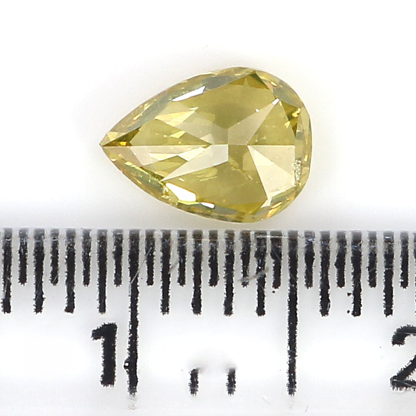 0.59 CT Natural Loose Pear Shape Diamond Yellow Green Color Pear Cut Diamond 6.70 MM Natural Loose Diamond Pear Brilliant Cut Diamond QL6470