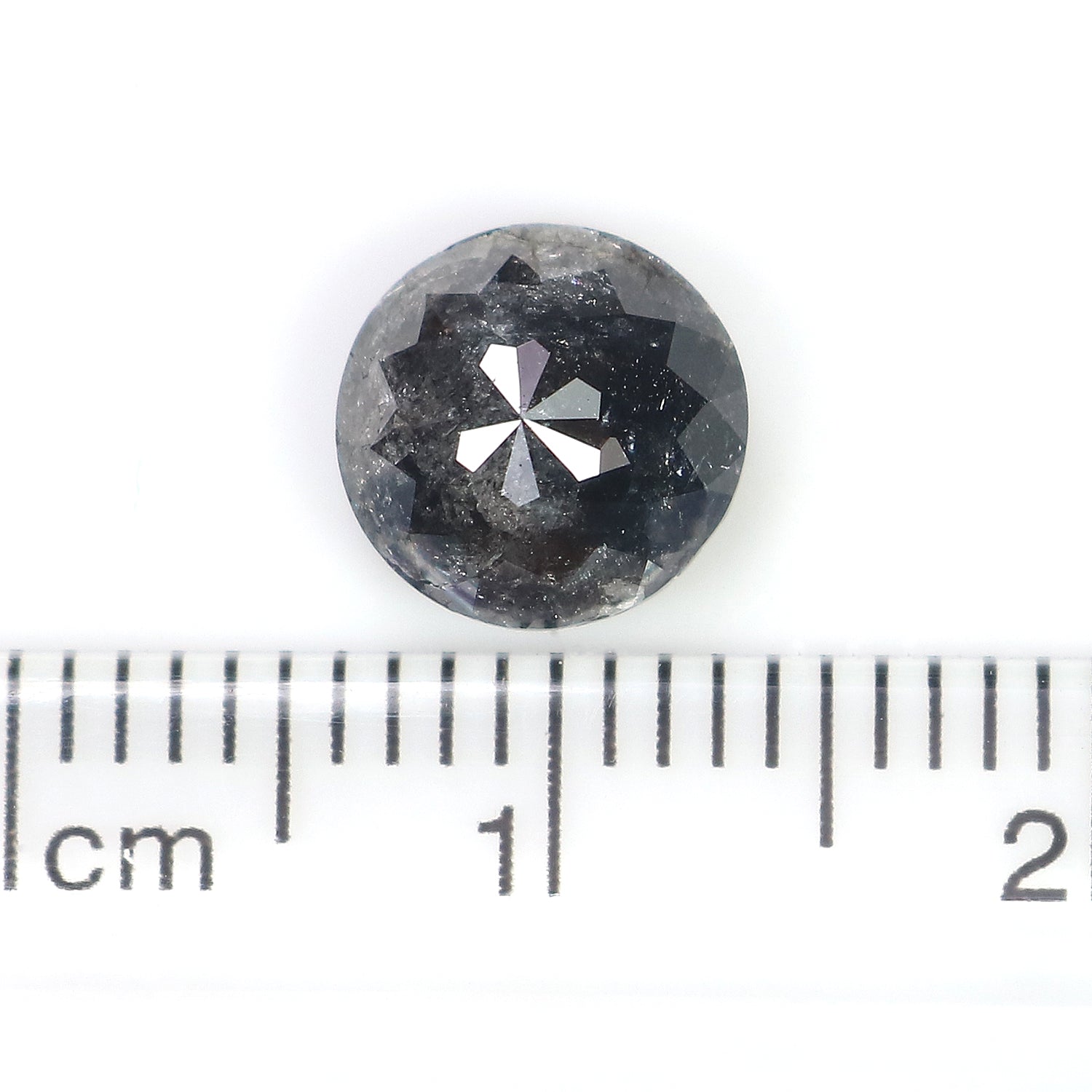 2.07 CT Natural Loose Round Rose Cut Diamond Salt And Pepper Round Diamond 7.65 MM Natural Loose Black Color Diamond Rose Cut Diamond LQ026